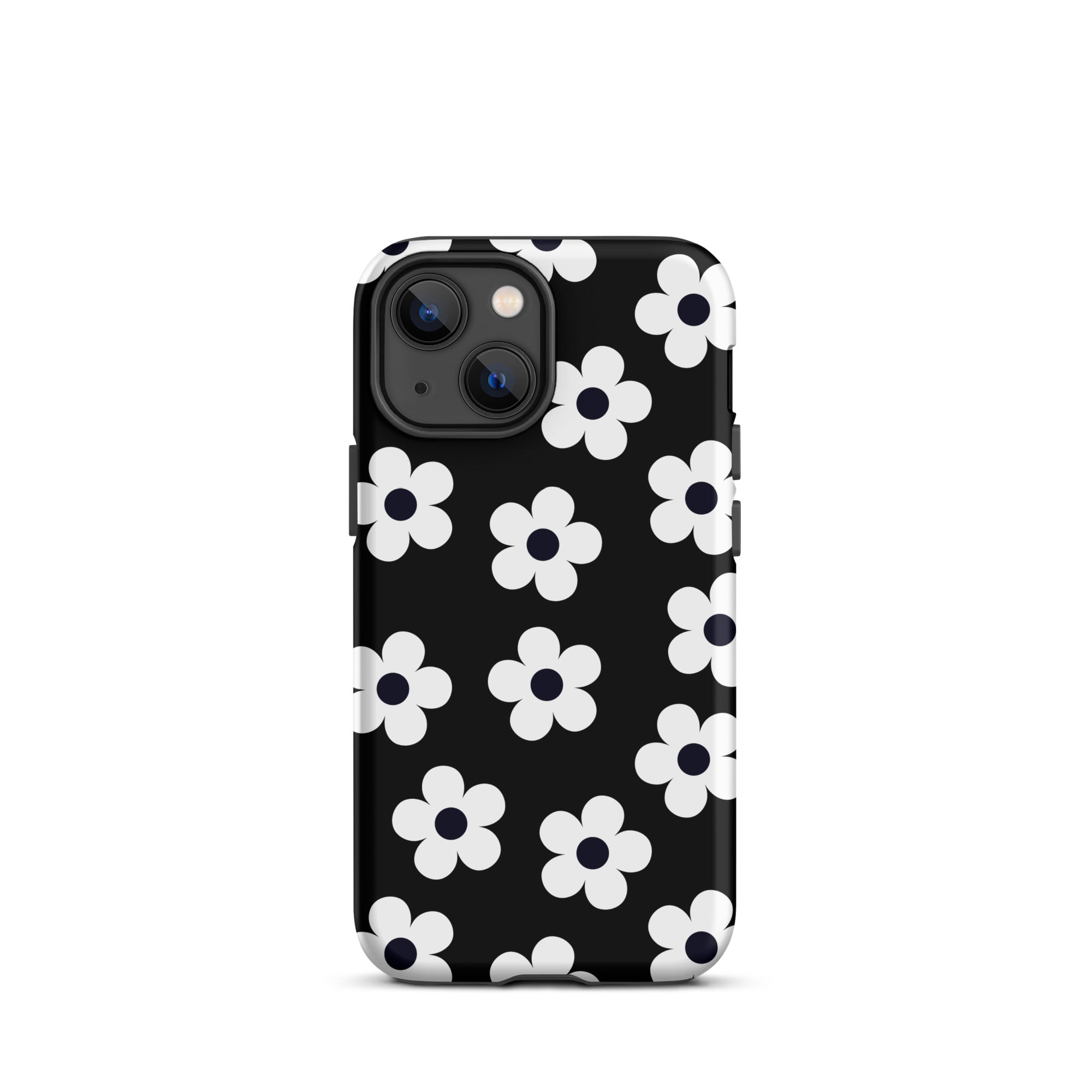 Black Retro Flowers iPhone Case