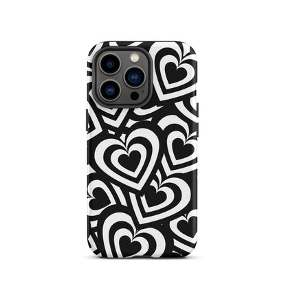 Black & White Hearts iPhone Case iPhone 13 Pro Matte