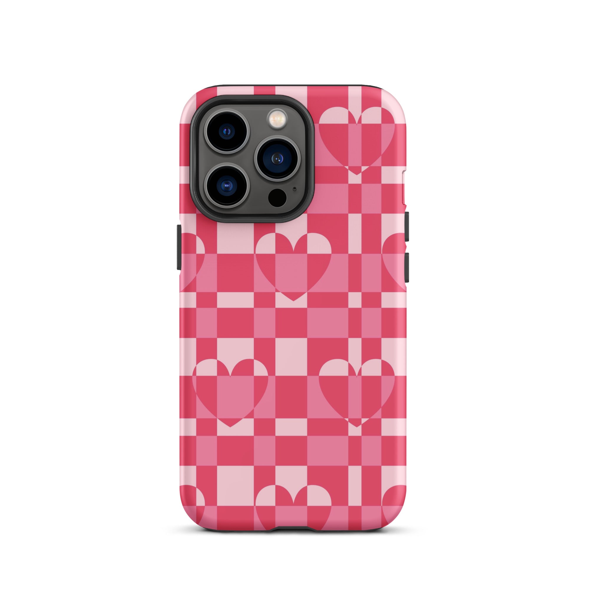 Hearts Checkered iPhone Case iPhone 13 Pro Matte