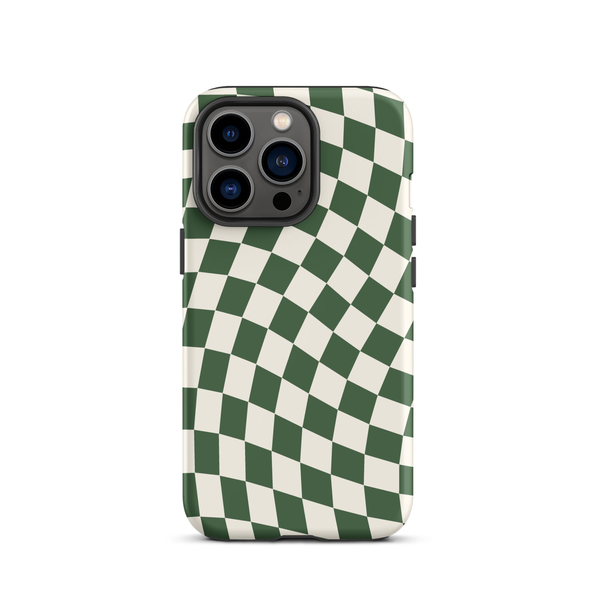 Green Wavy Checkered iPhone Case iPhone 13 Pro Matte