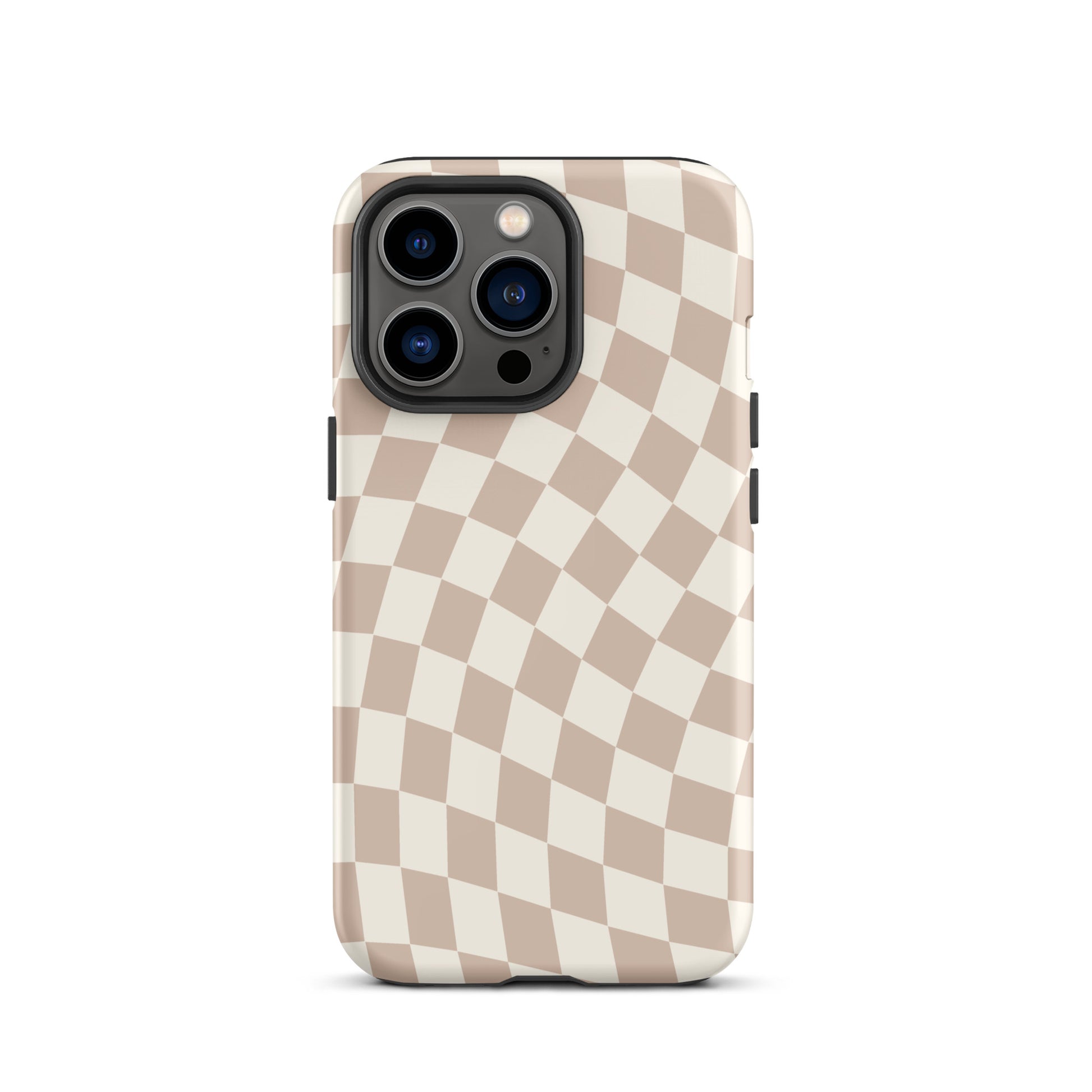 Neutral Wavy Checkered iPhone Case iPhone 13 Pro Matte