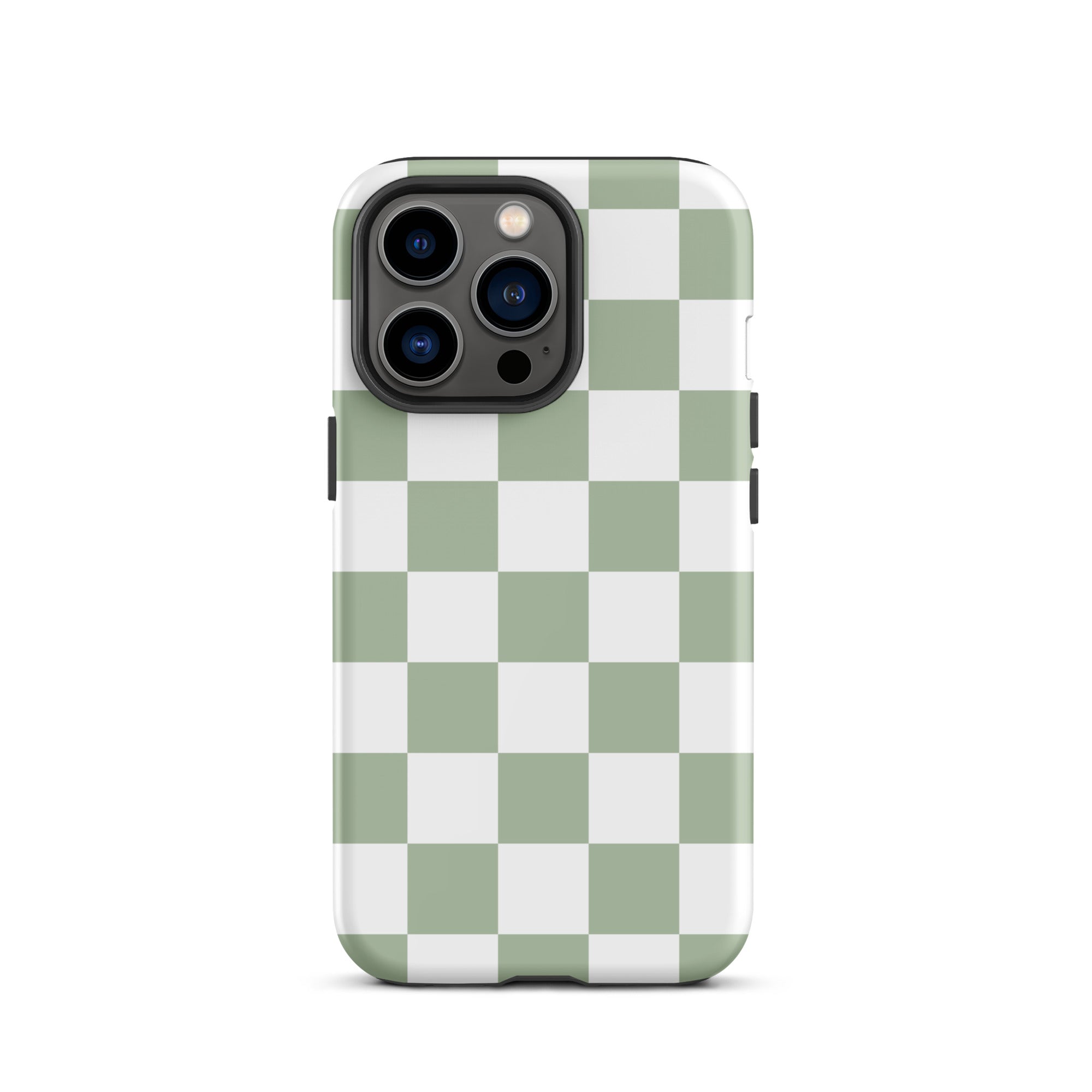 Sage Green Checkered iPhone Case