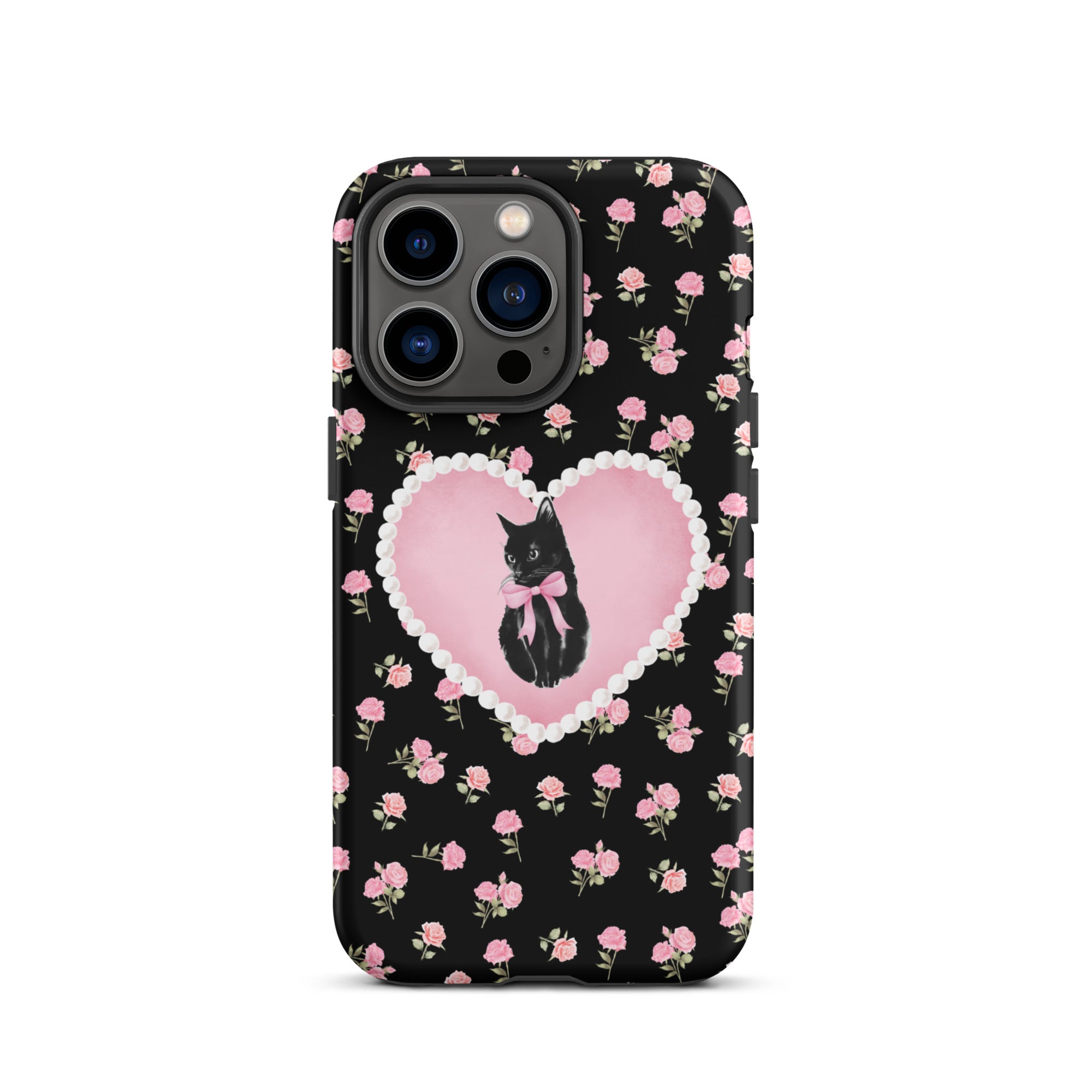 Black Féline Roses iPhone Case