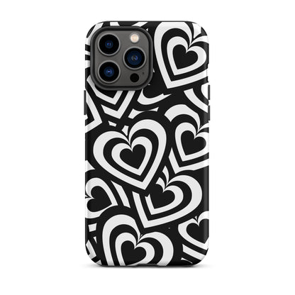 Black & White Hearts iPhone Case iPhone 13 Pro Max Matte