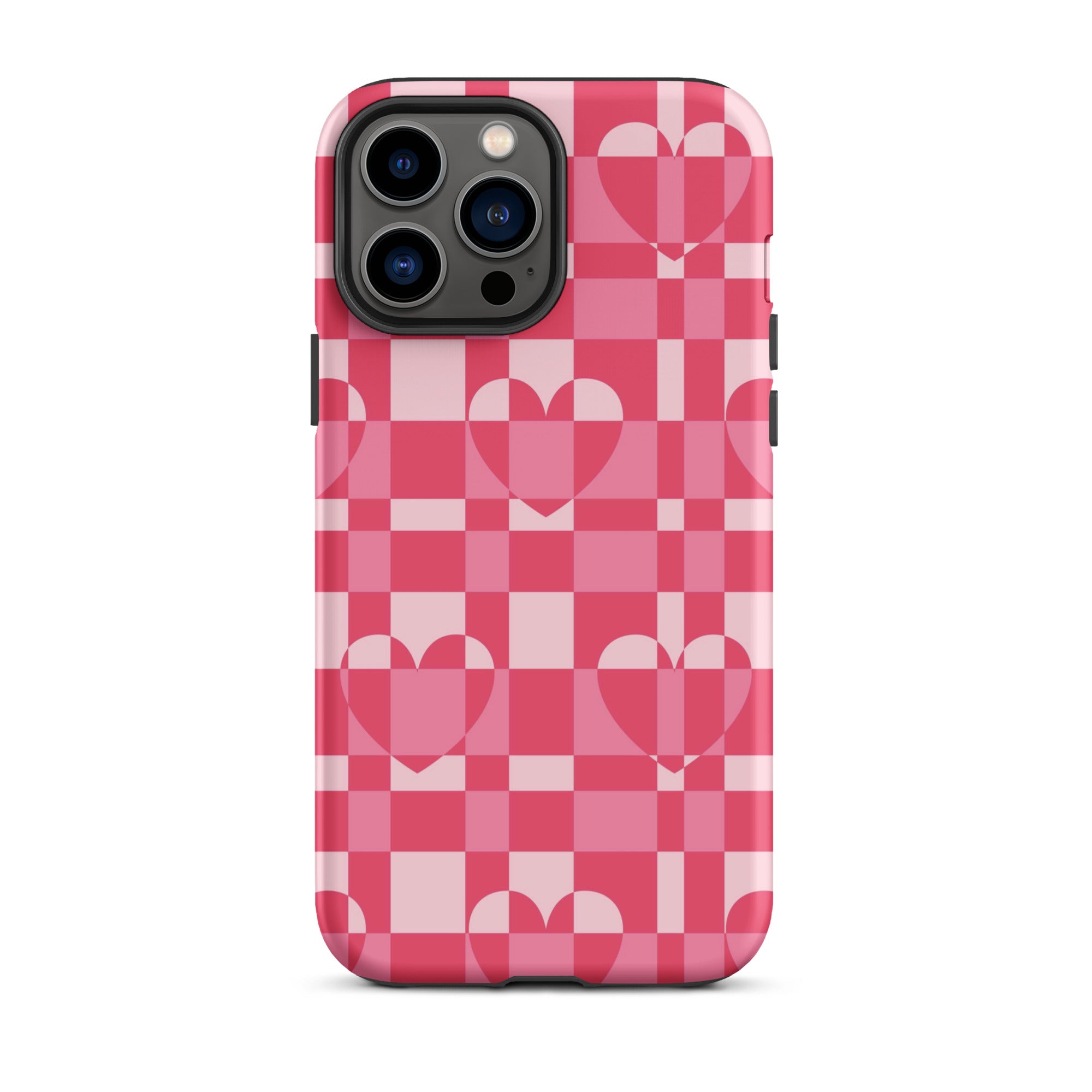 Hearts Checkered iPhone Case iPhone 13 Pro Max Matte