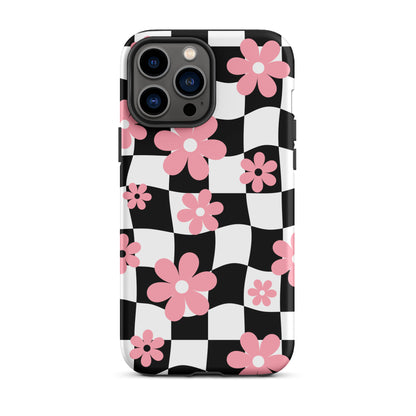 Floral Wavy Checkered iPhone Case iPhone 13 Pro Max Matte