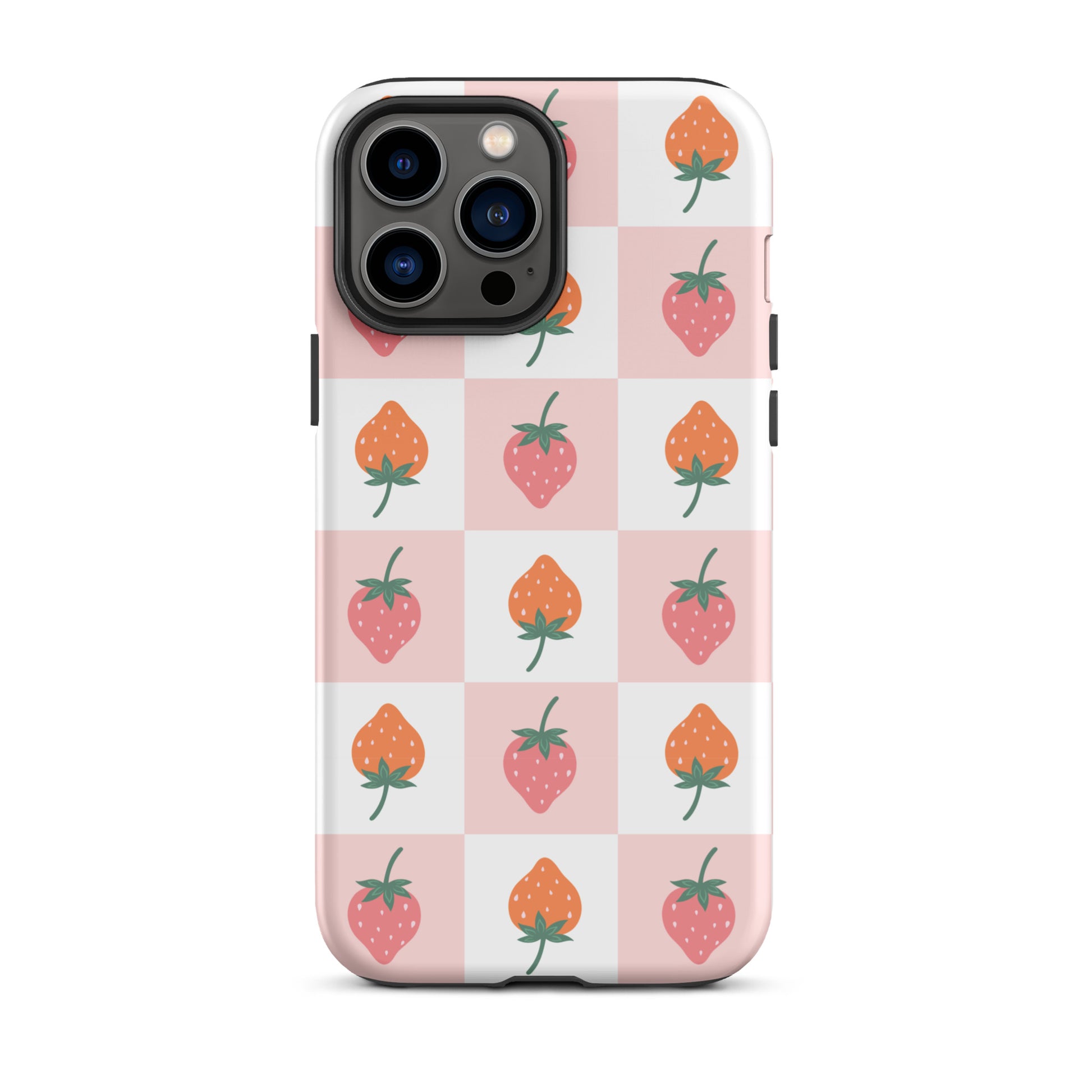 Strawberry Checkered iPhone Case iPhone 13 Pro Max Matte
