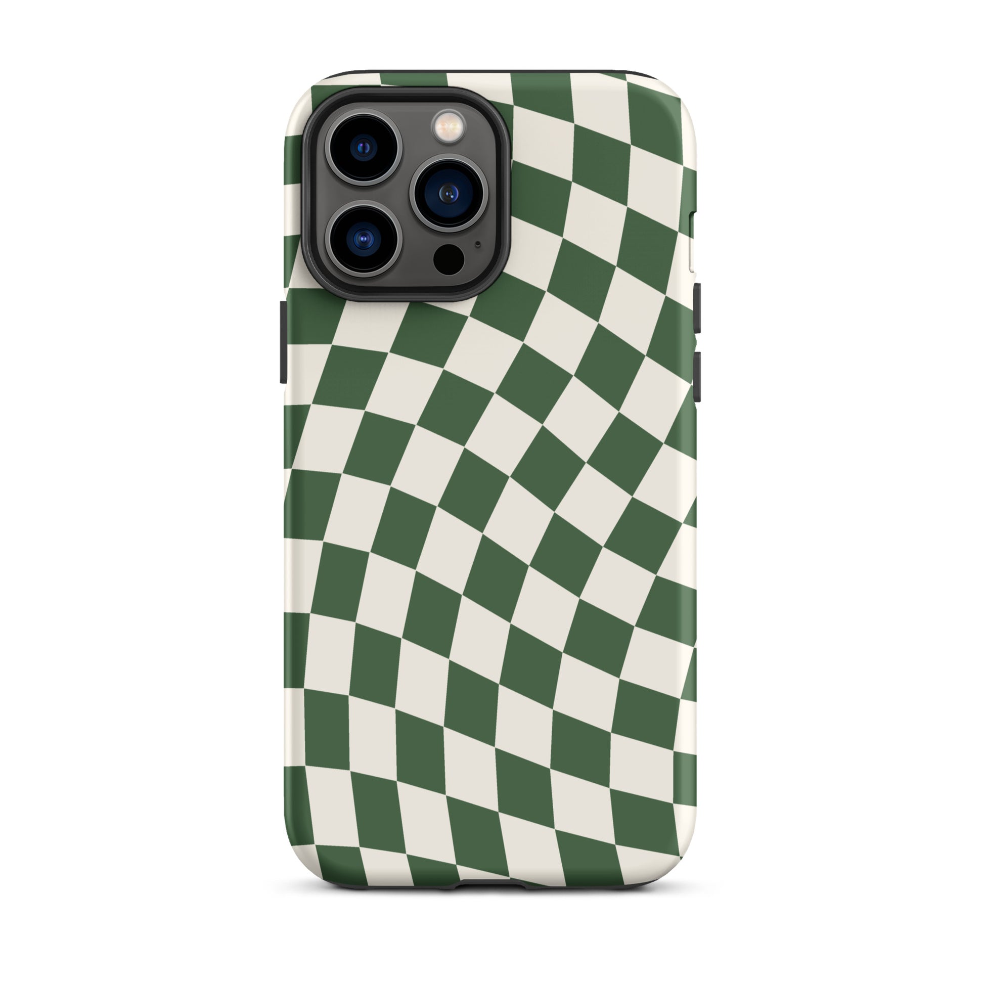 Green Wavy Checkered iPhone Case iPhone 13 Pro Max Matte