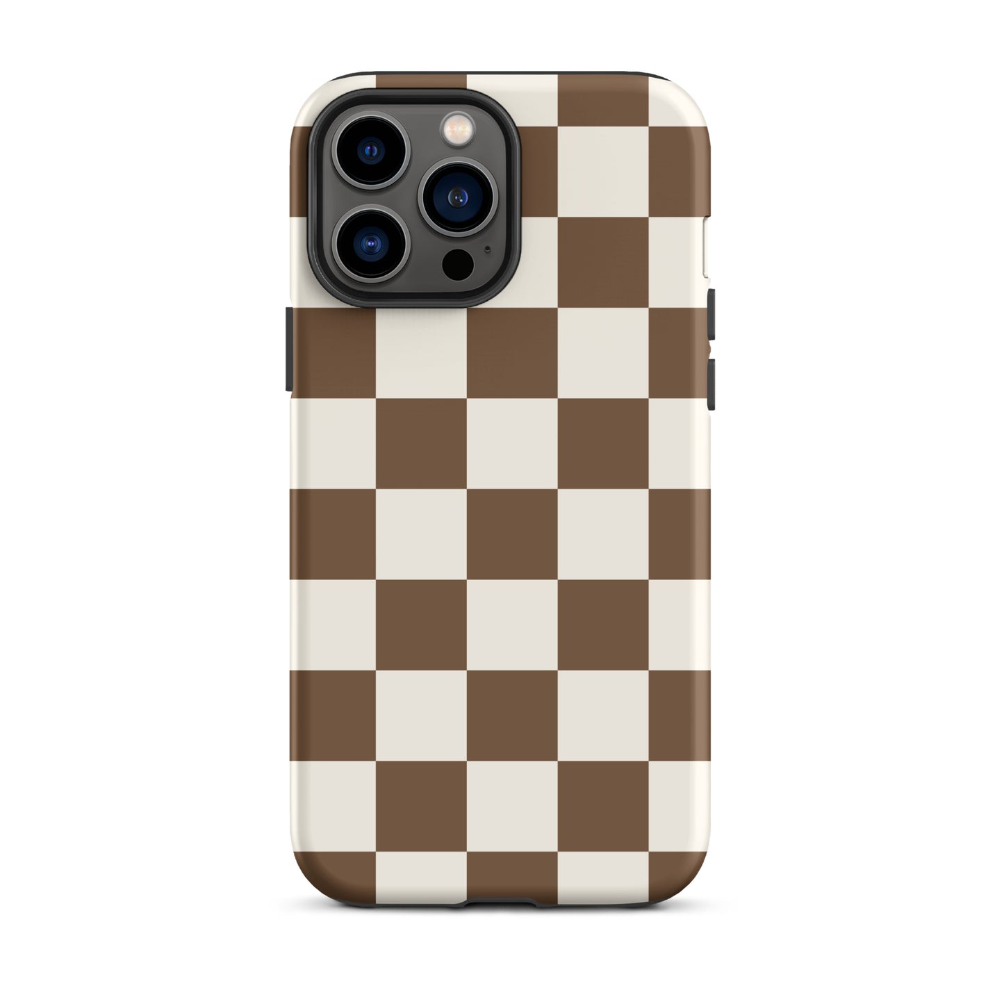 Brown Checkered iPhone Case iPhone 13 Pro Max Matte