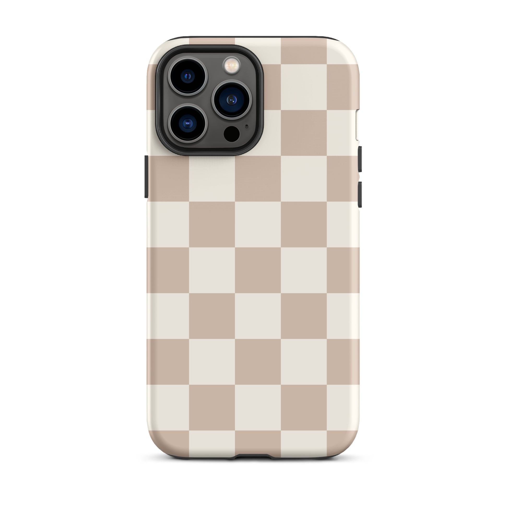 Neutral Checkered iPhone Case iPhone 13 Pro Max Matte
