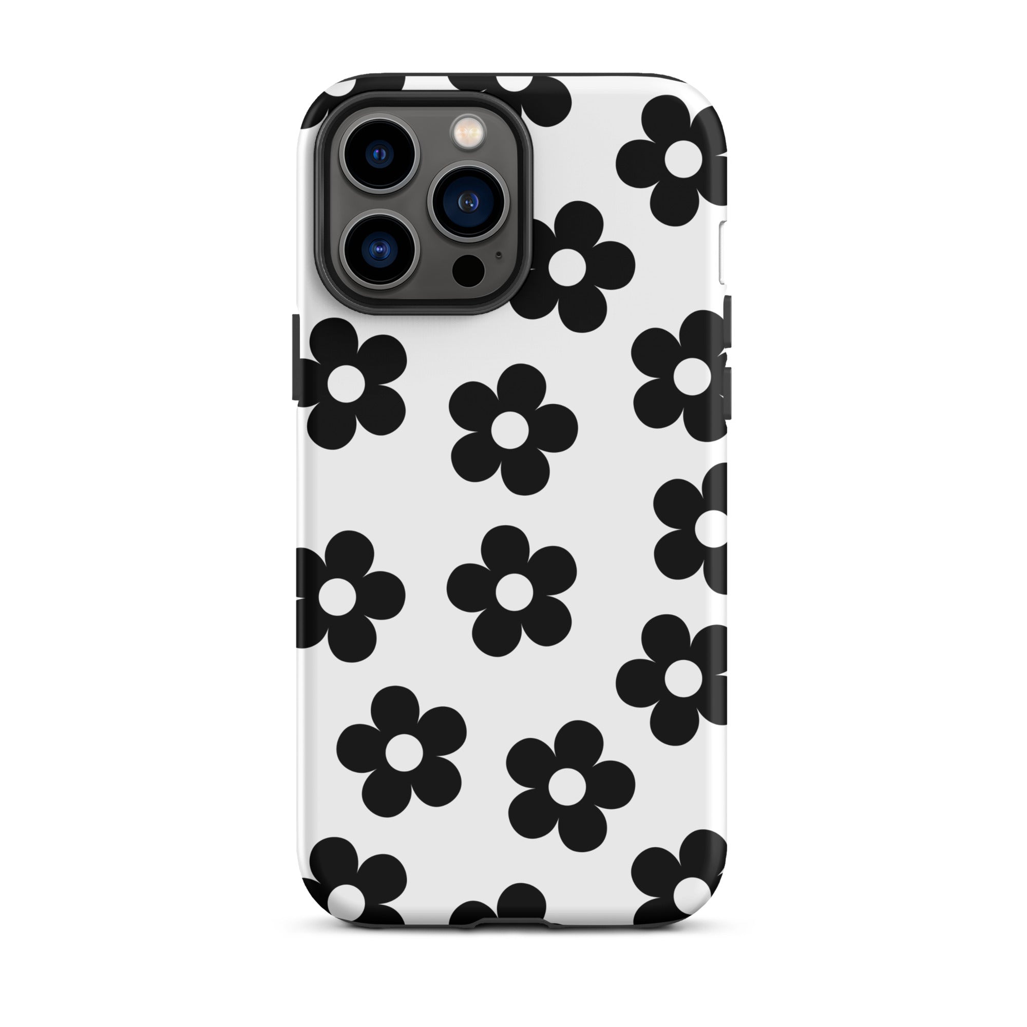 White Retro Flowers iPhone Case
