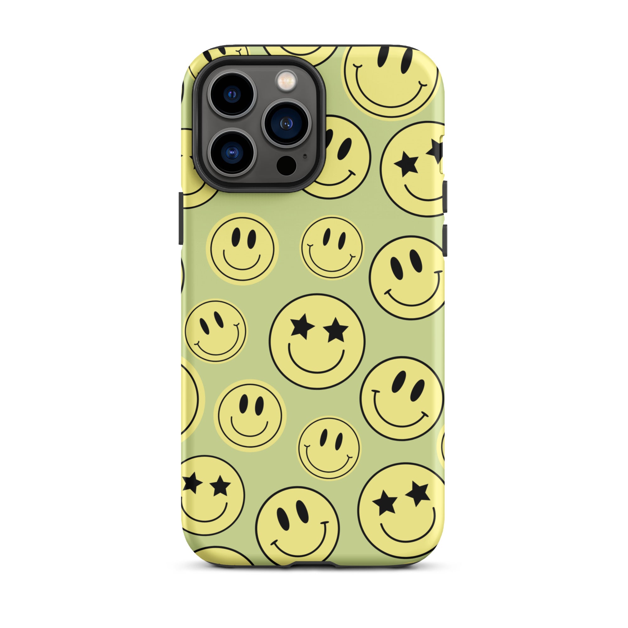 Green Smiley Faces iPhone Case