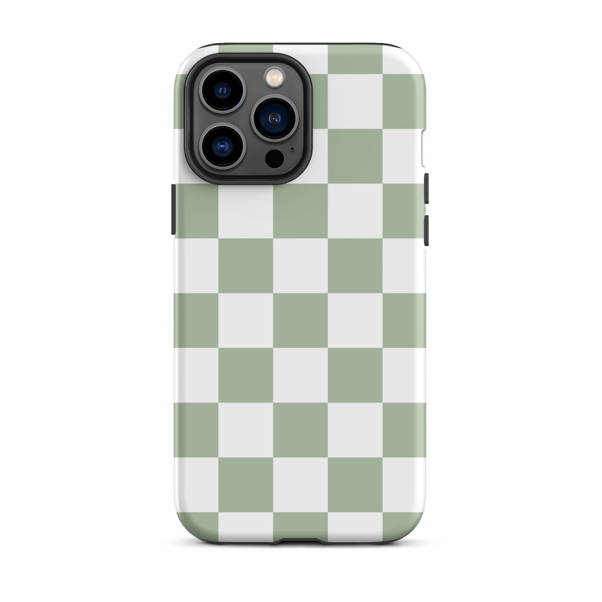 Sage Green Checkered iPhone Case