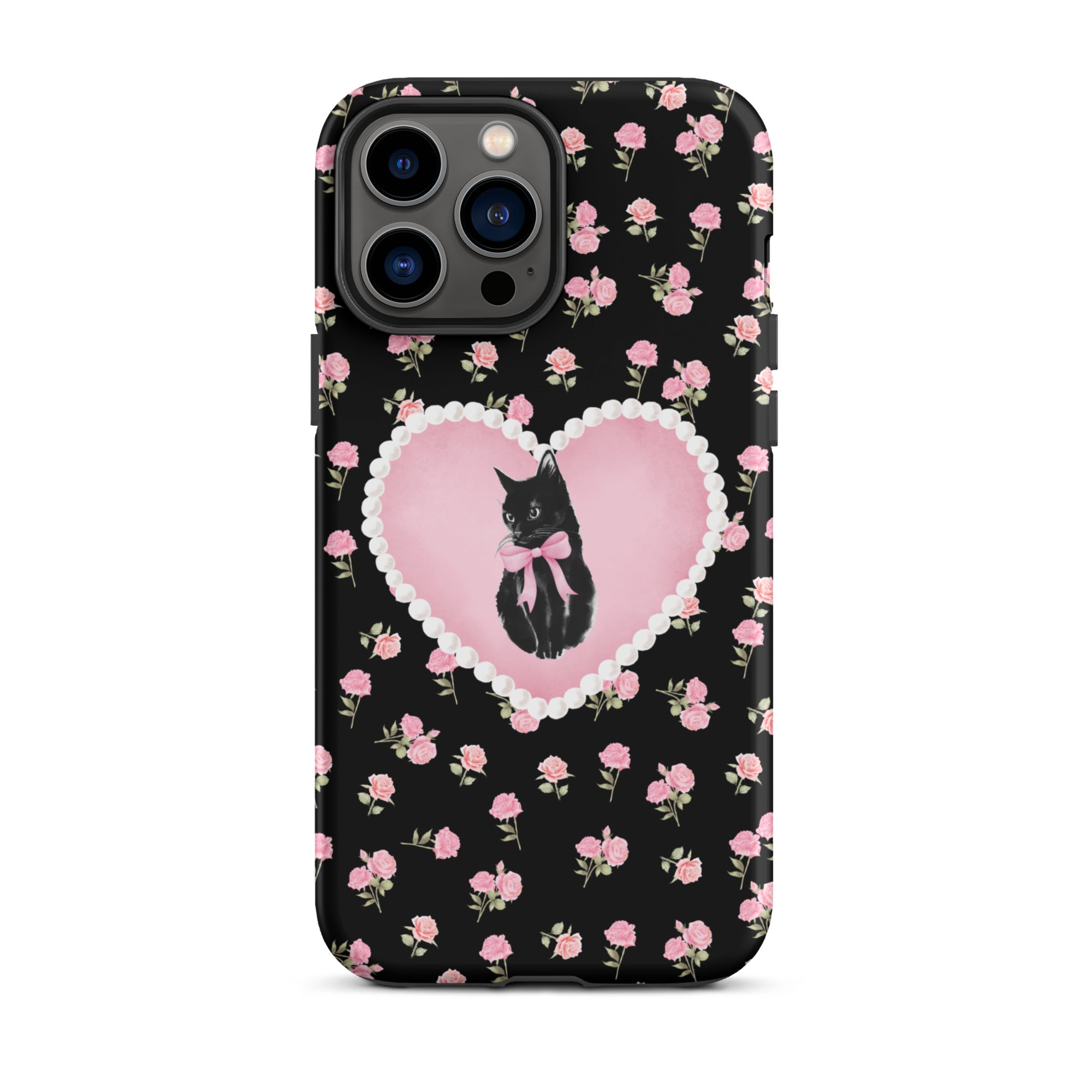 Black Féline Roses iPhone Case