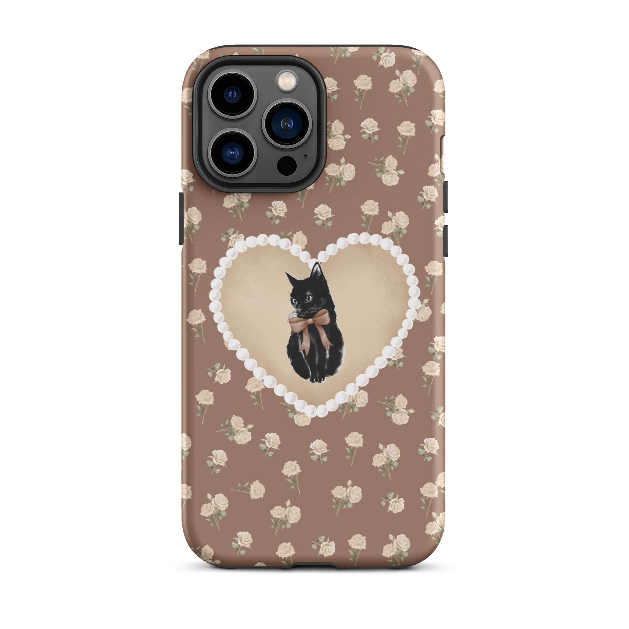 Brown Féline Roses iPhone Case