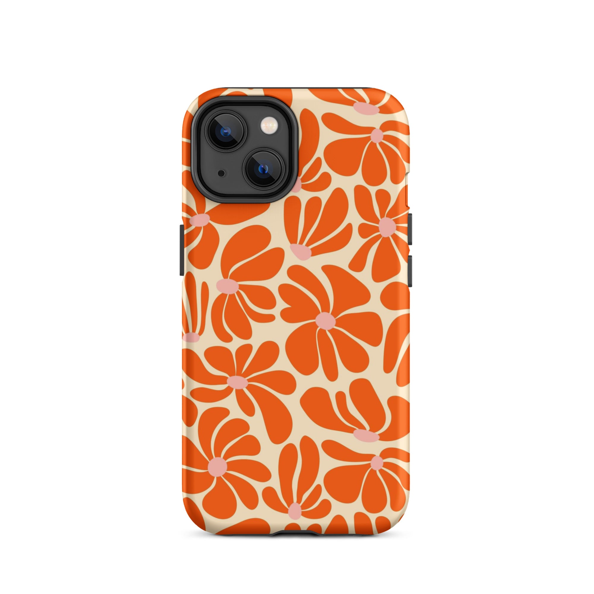 Orange Vintage Flowers iPhone Case iPhone 14 Matte
