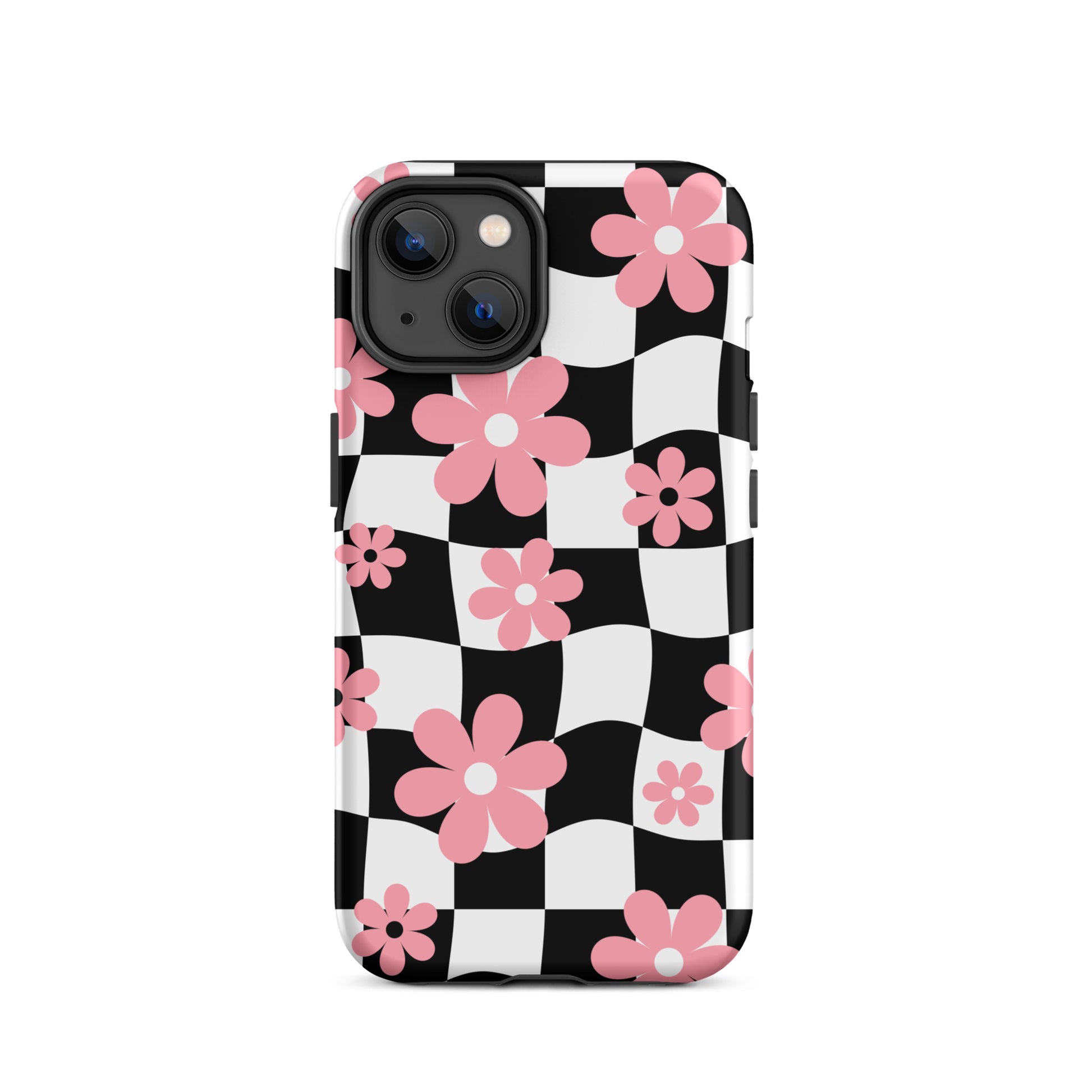 Floral Wavy Checkered iPhone Case iPhone 14 Matte