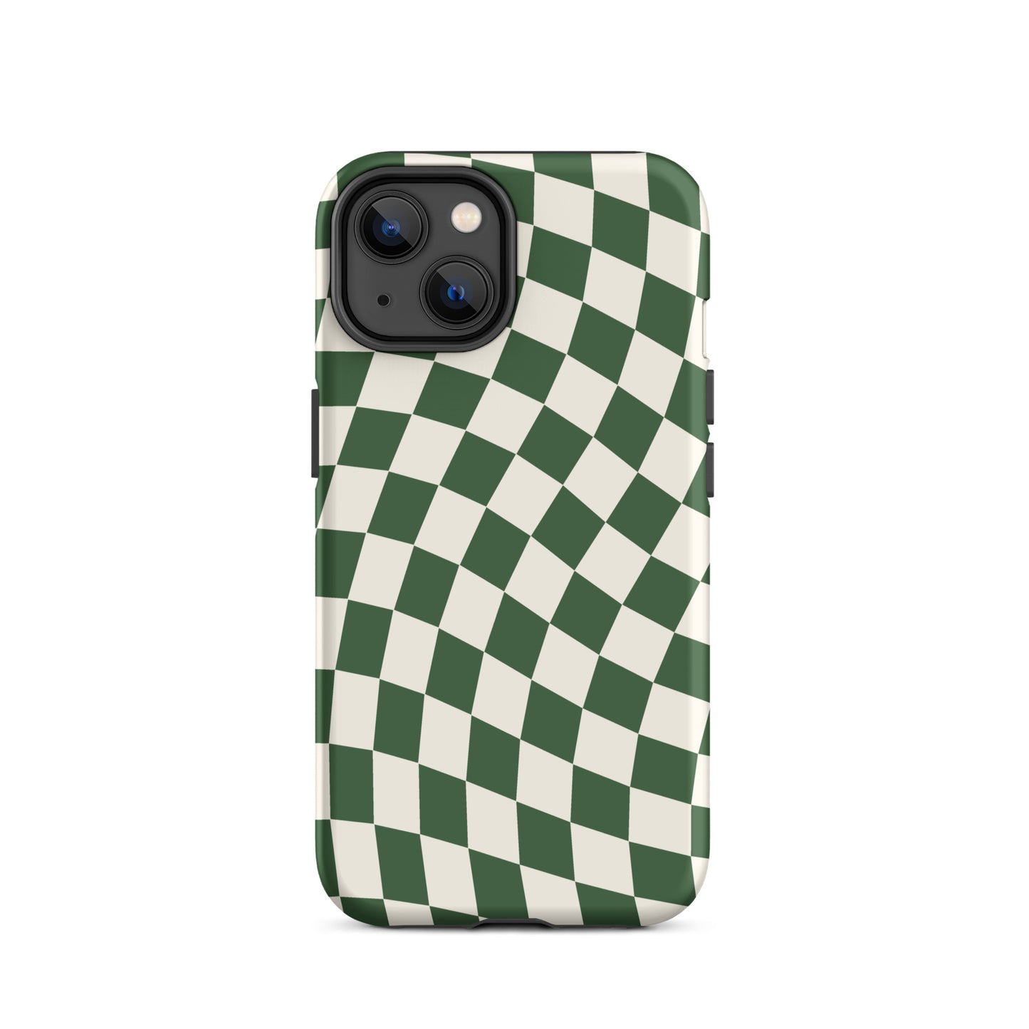 Green Wavy Checkered iPhone Case iPhone 14 Matte