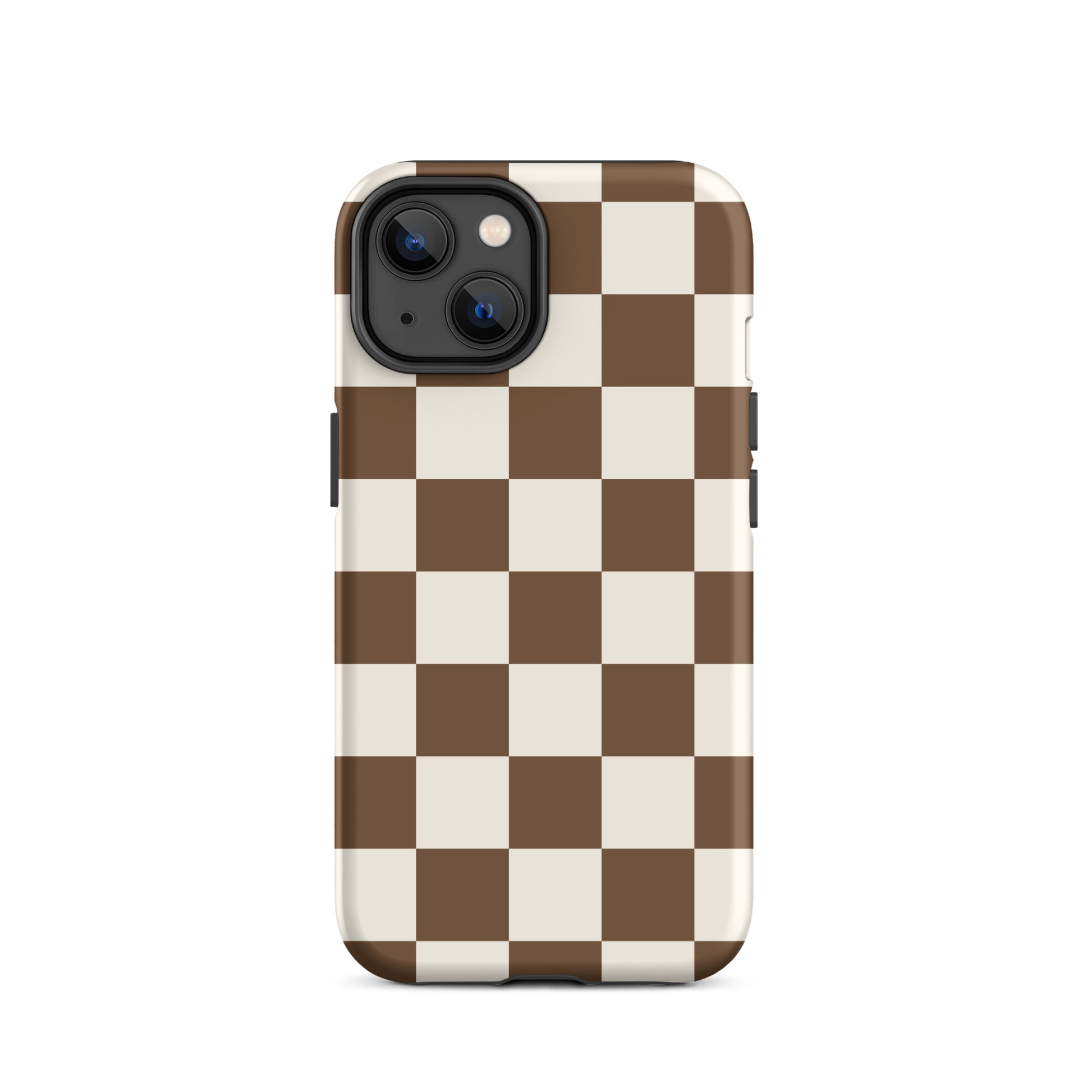 Brown Checkered iPhone Case iPhone 14 Matte