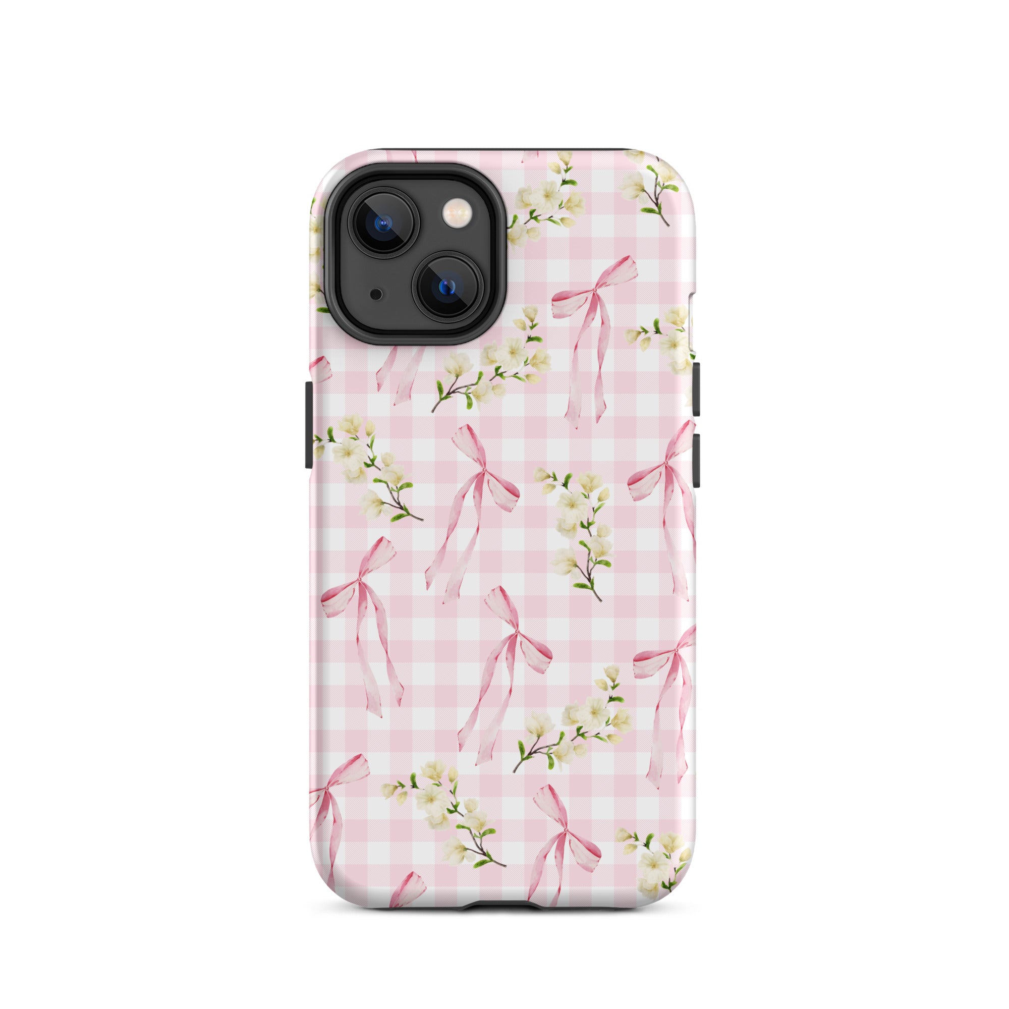 Pink Gingham Bows iPhone Case