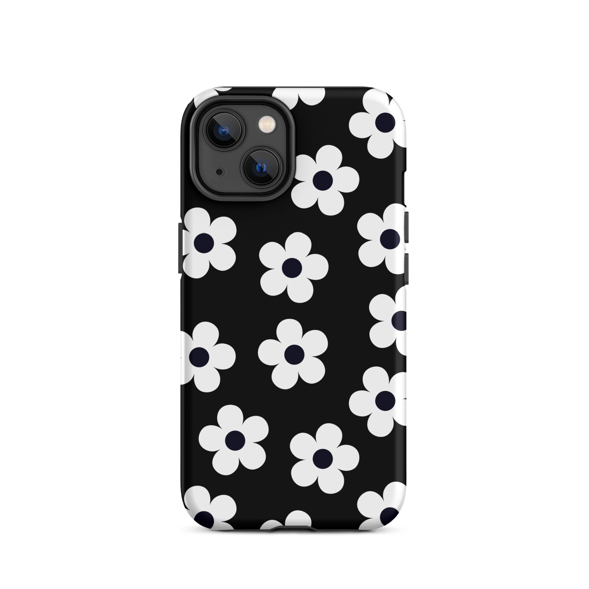 Black Retro Flowers iPhone Case