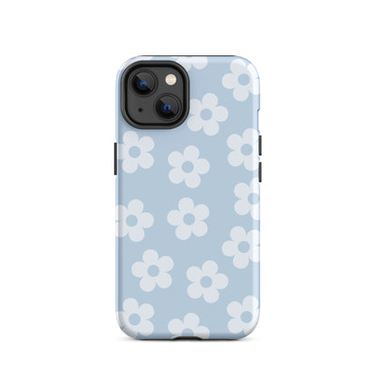 Blue Retro Flowers iPhone Case