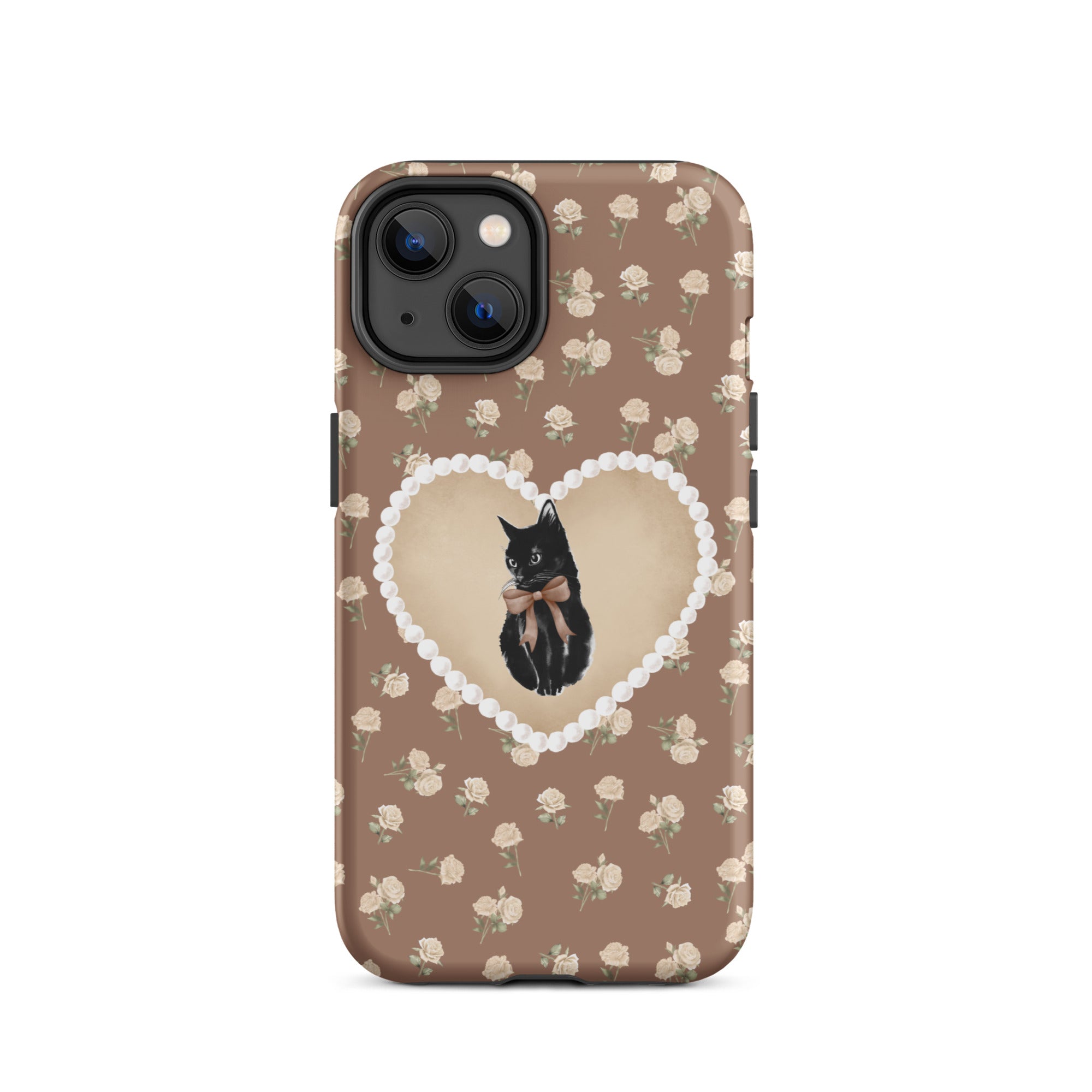 Brown Féline Roses iPhone Case