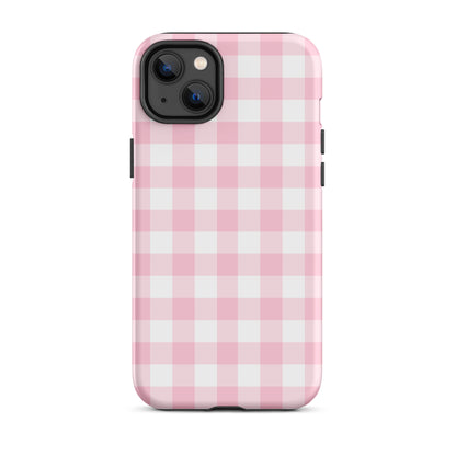 Pink Gingham iPhone Case iPhone 14 Plus Matte