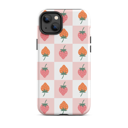 Strawberry Checkered iPhone Case iPhone 14 Plus Matte