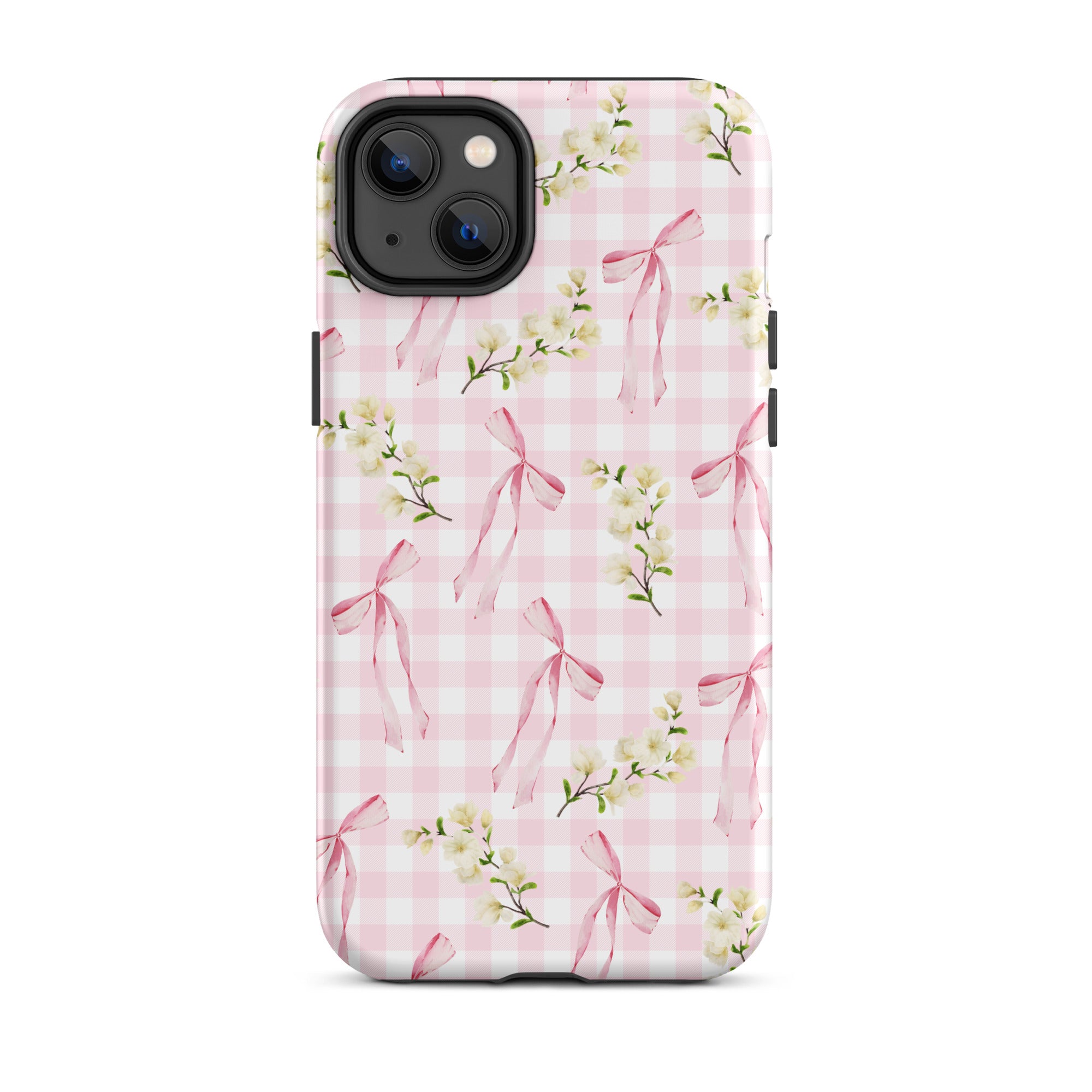Pink Gingham Bows iPhone Case