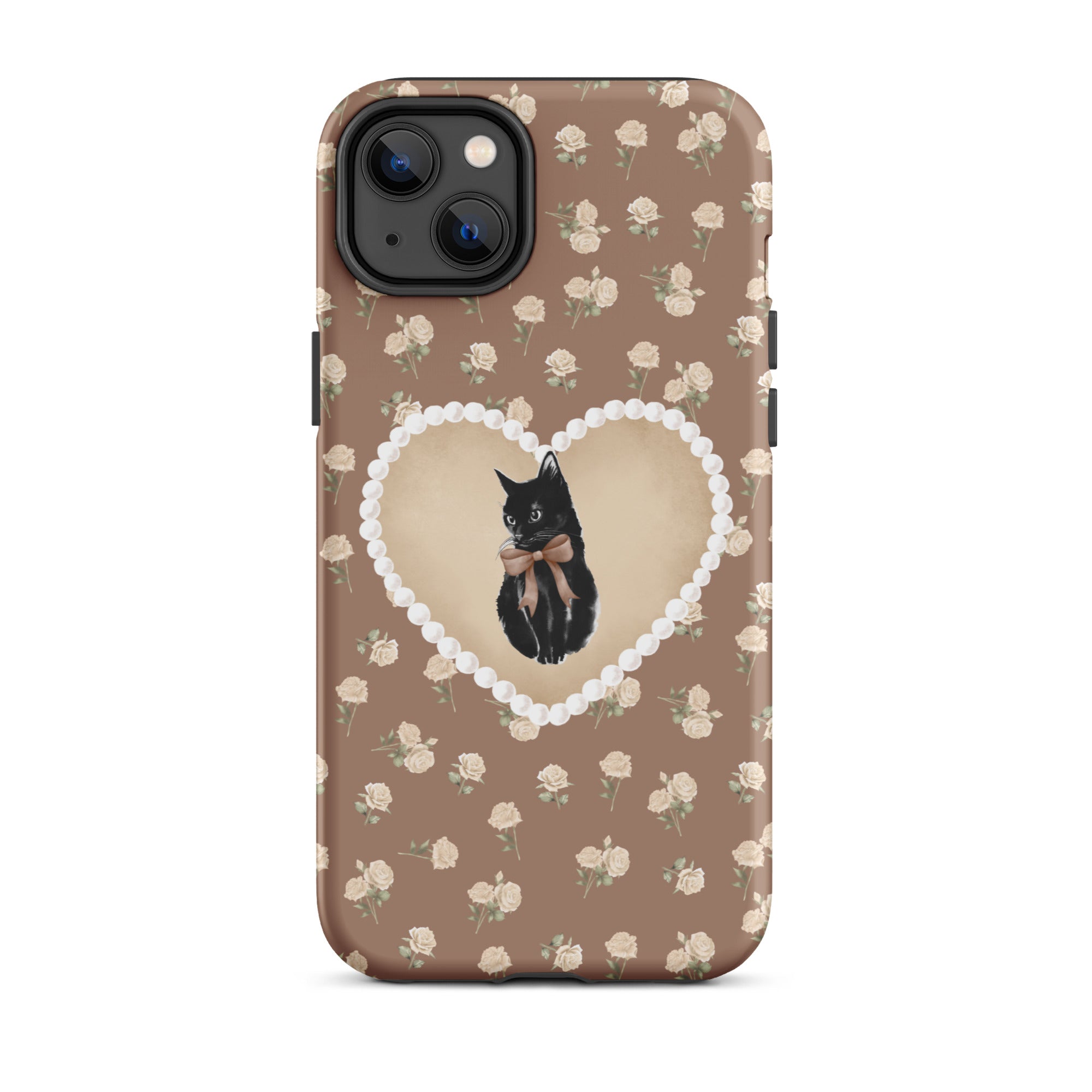 Brown Féline Roses iPhone Case