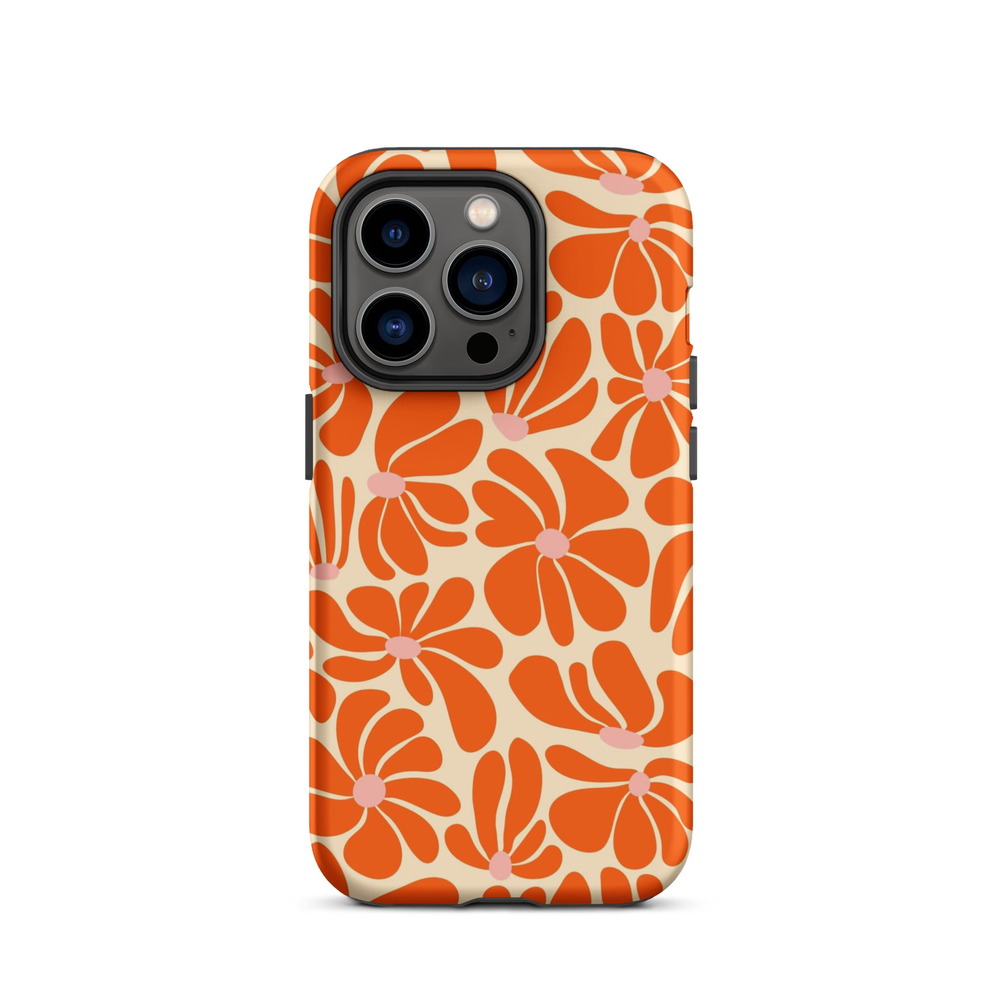 Orange Vintage Flowers iPhone Case iPhone 14 Pro Matte