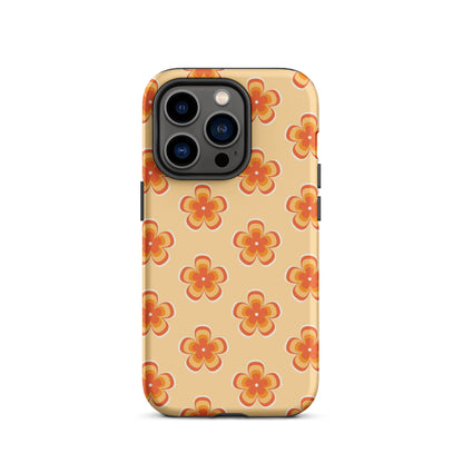 Orange Retro Flowers iPhone Case iPhone 14 Pro Matte
