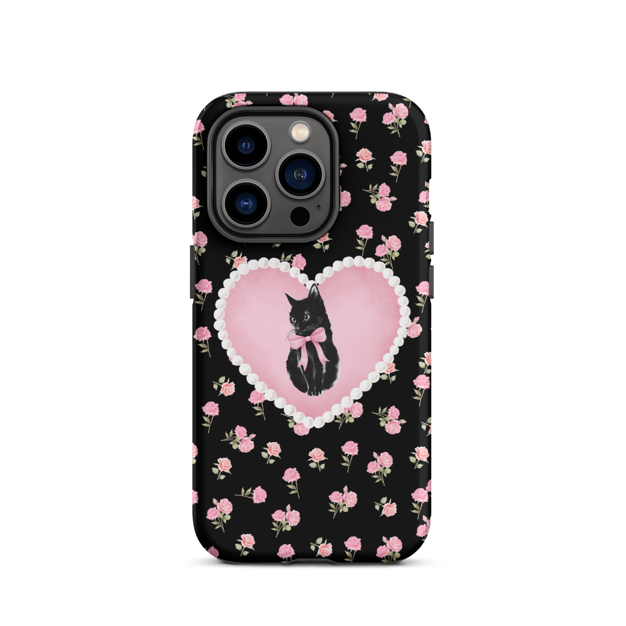 Black Féline Roses iPhone Case