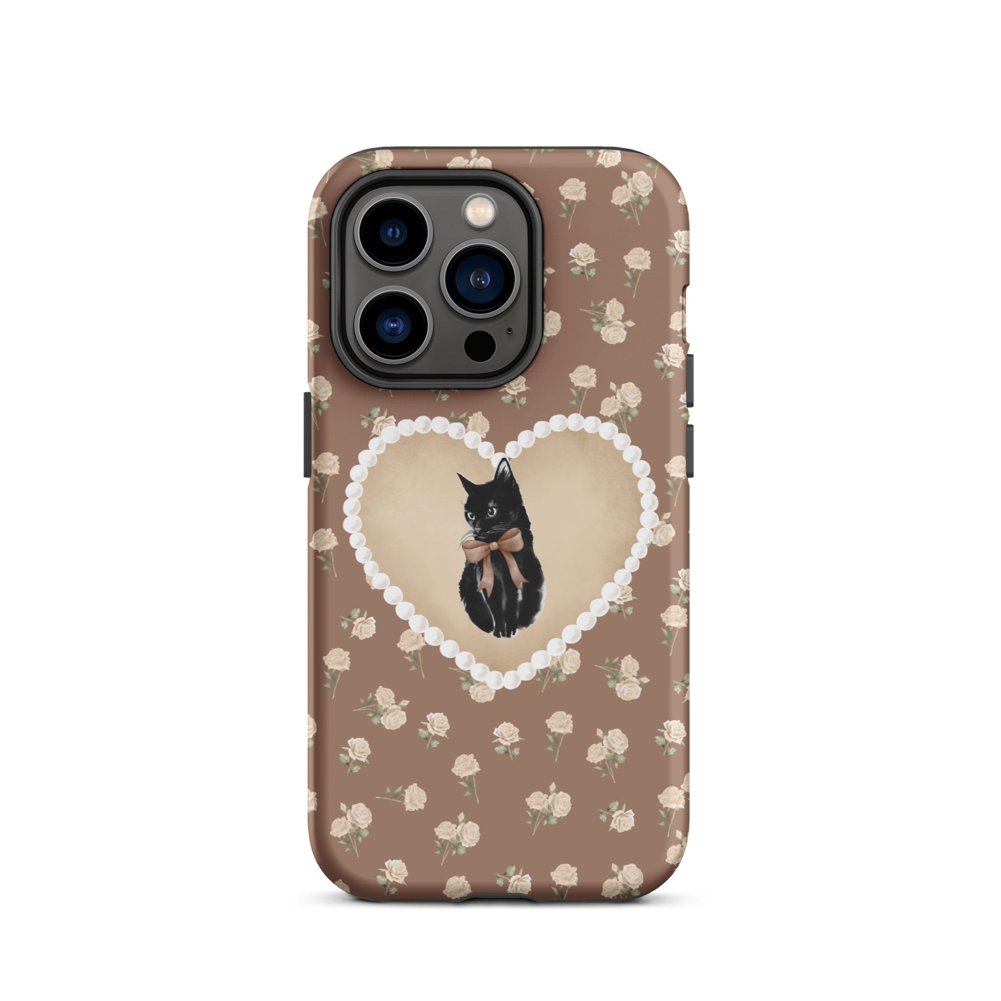 Brown Féline Roses iPhone Case
