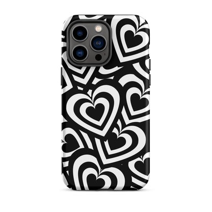 Black & White Hearts iPhone Case iPhone 14 Pro Max Matte