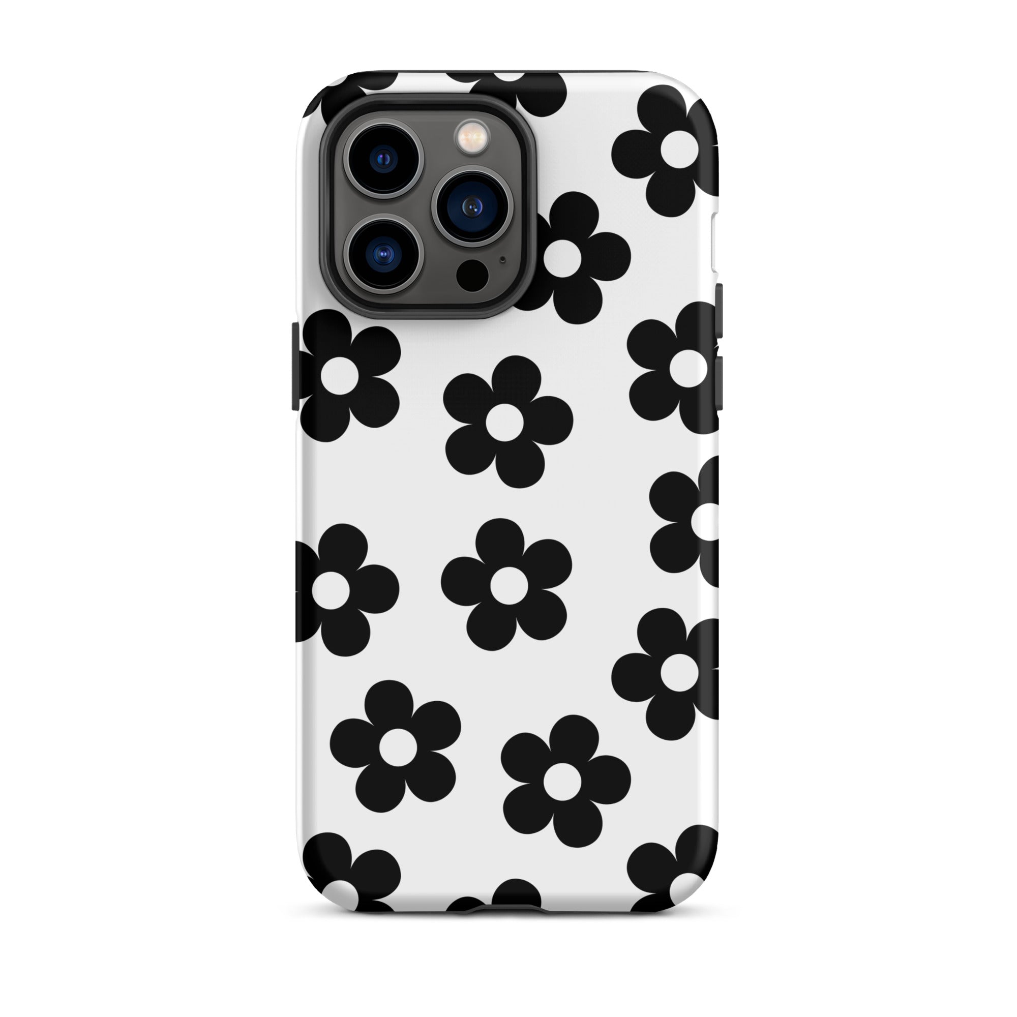 White Retro Flowers iPhone Case