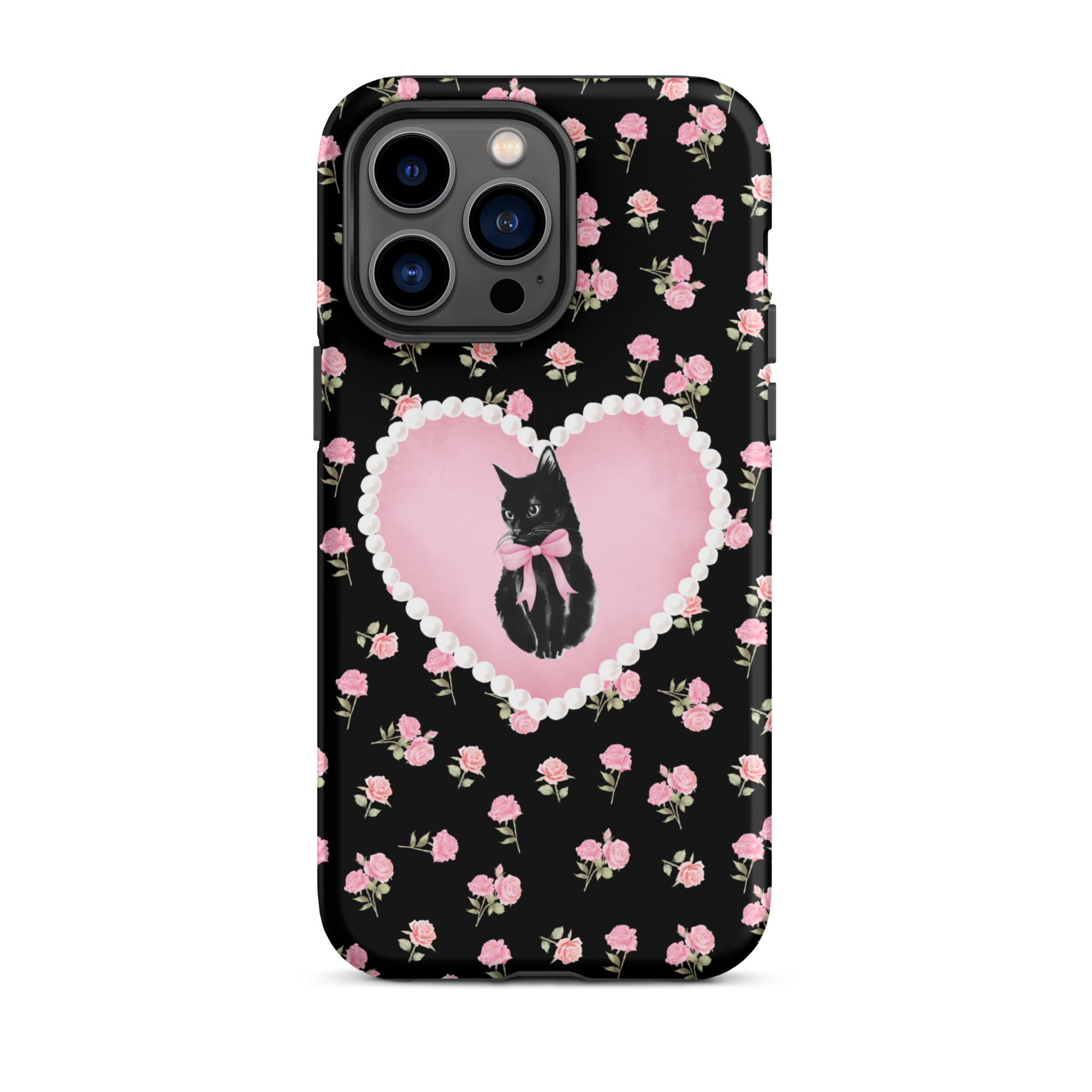 Black Féline Roses iPhone Case