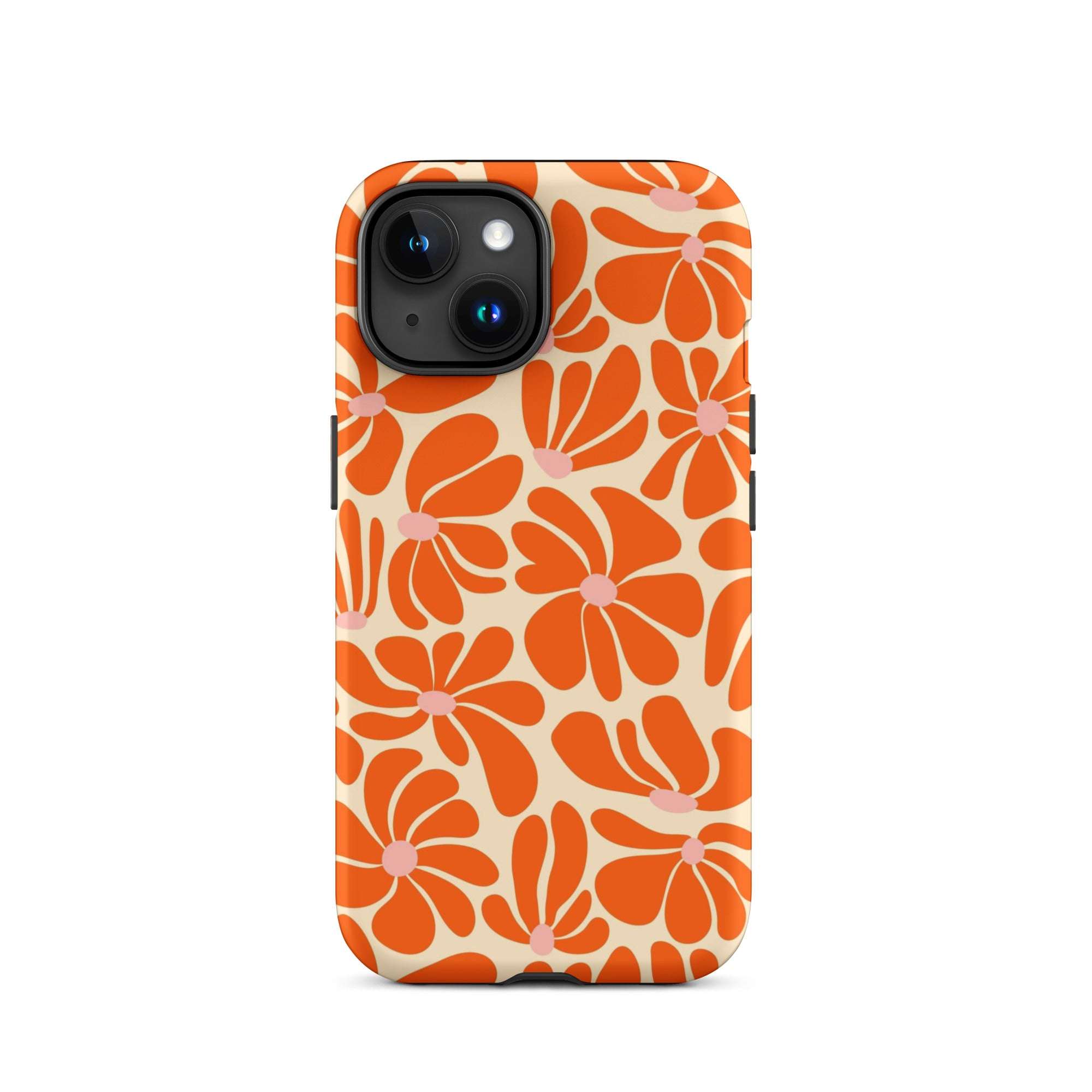Orange Vintage Flowers iPhone Case iPhone 15 Matte