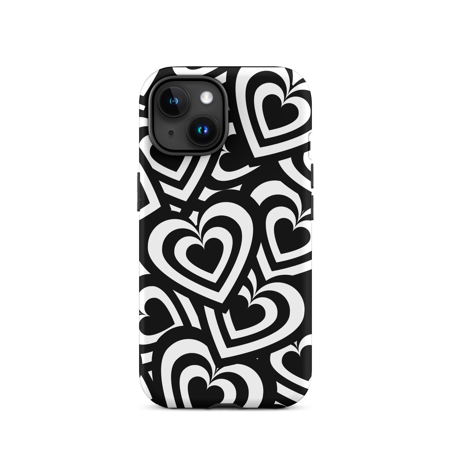 Black & White Hearts iPhone Case iPhone 15 Matte