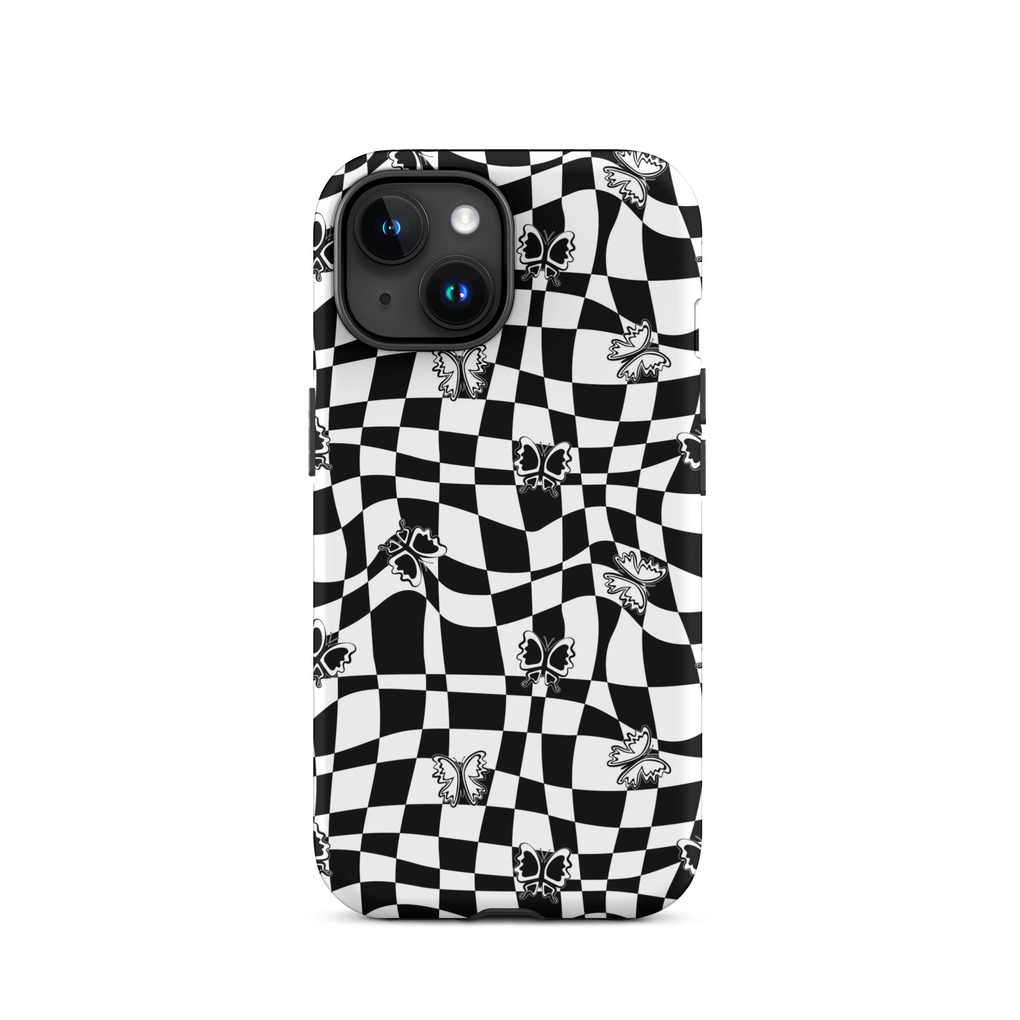 Butterfly Wavy Checkered iPhone Case iPhone 15 Matte