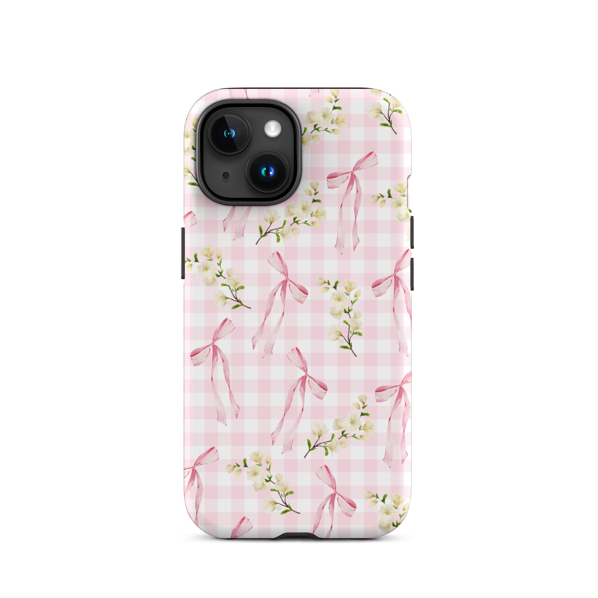 Pink Gingham Bows iPhone Case