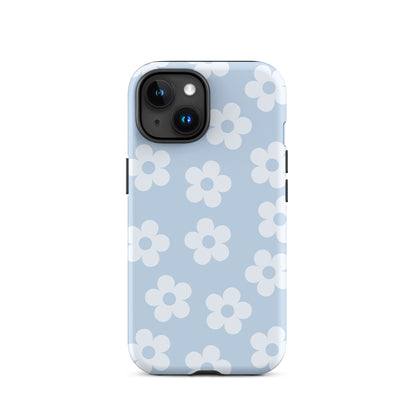 Blue Retro Flowers iPhone Case