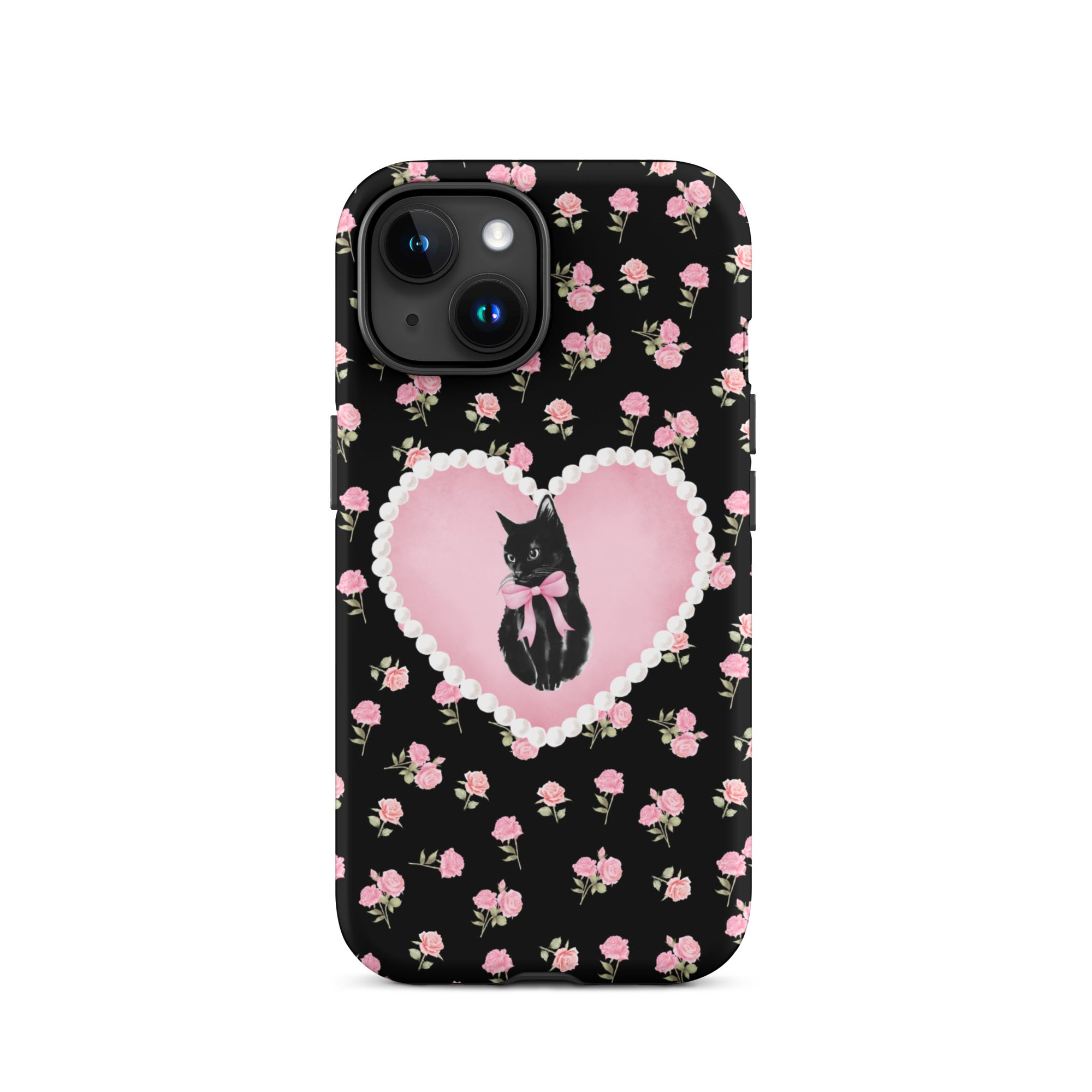 Black Féline Roses iPhone Case