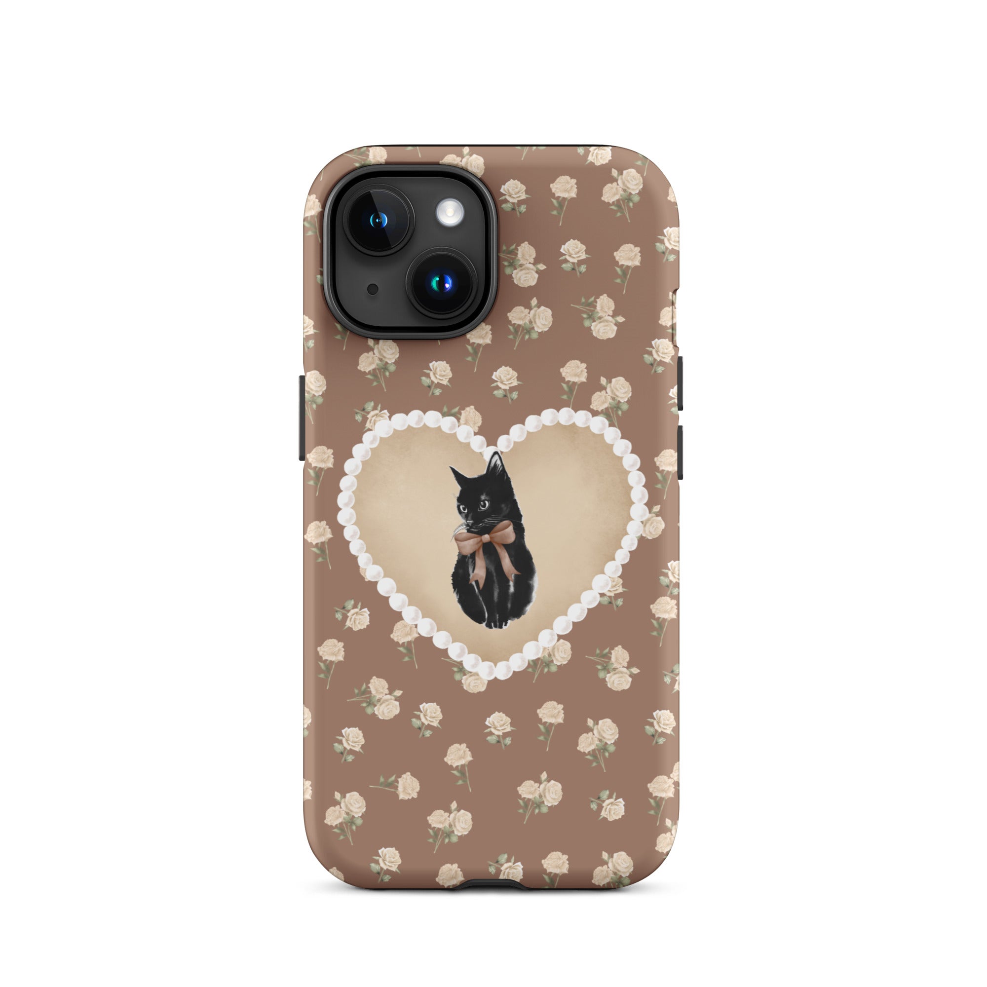 Brown Féline Roses iPhone Case