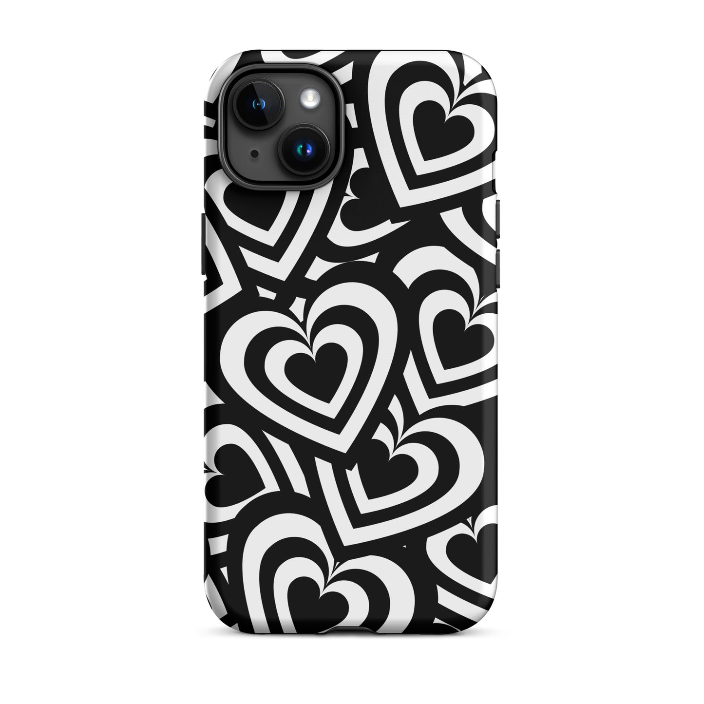 Black & White Hearts iPhone Case iPhone 15 Plus Matte