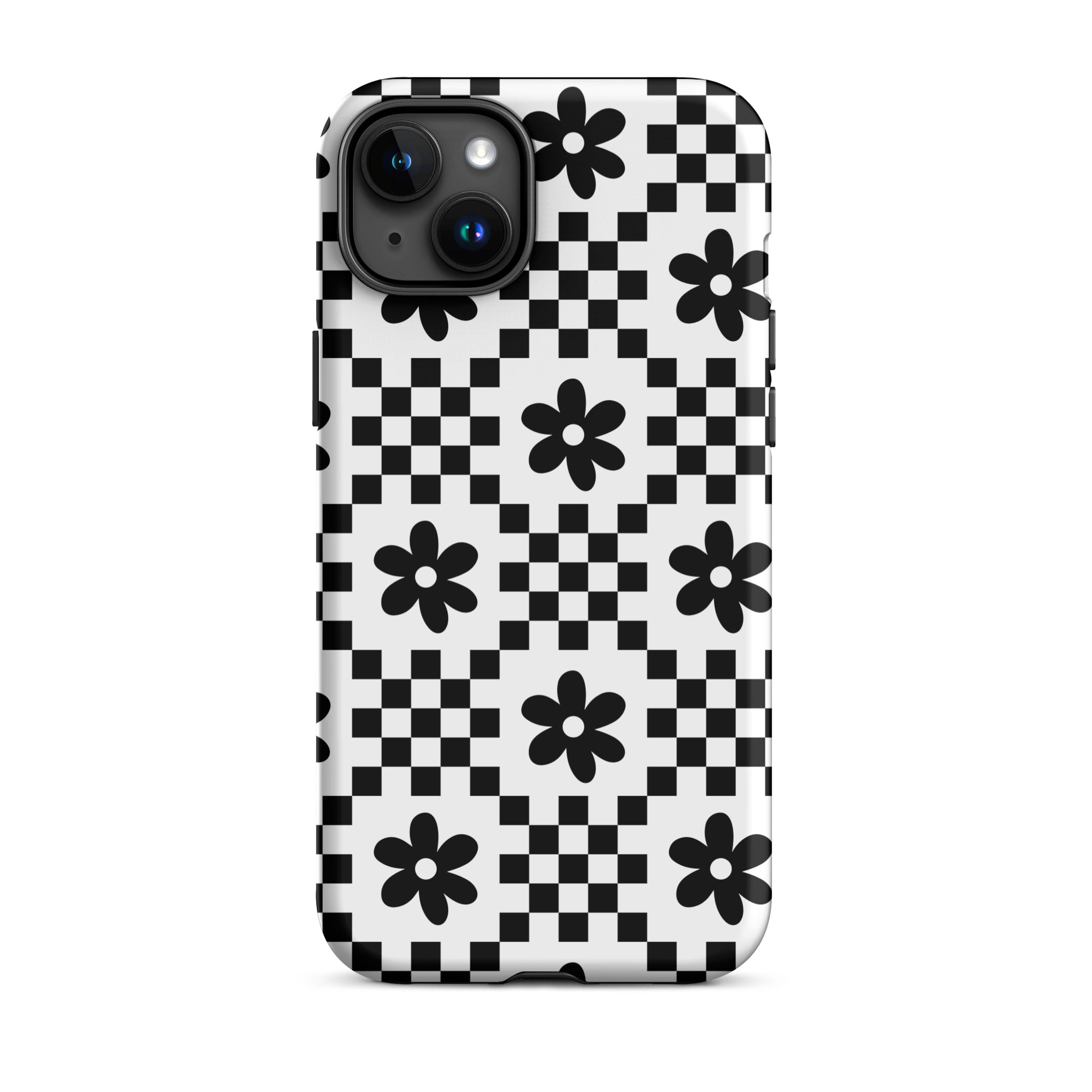 Monochrome Daisy iPhone Case iPhone 15 Plus Matte