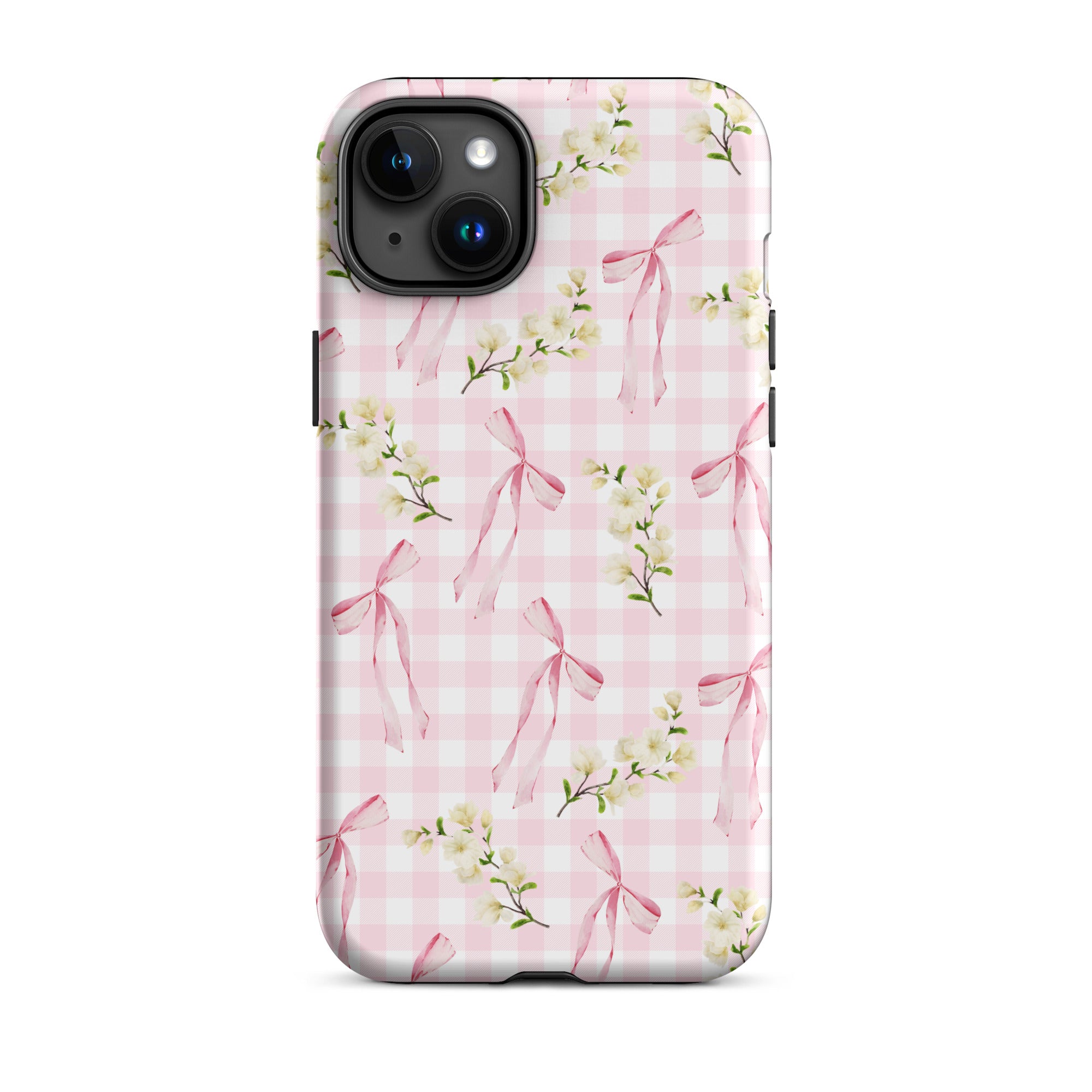 Pink Gingham Bows iPhone Case