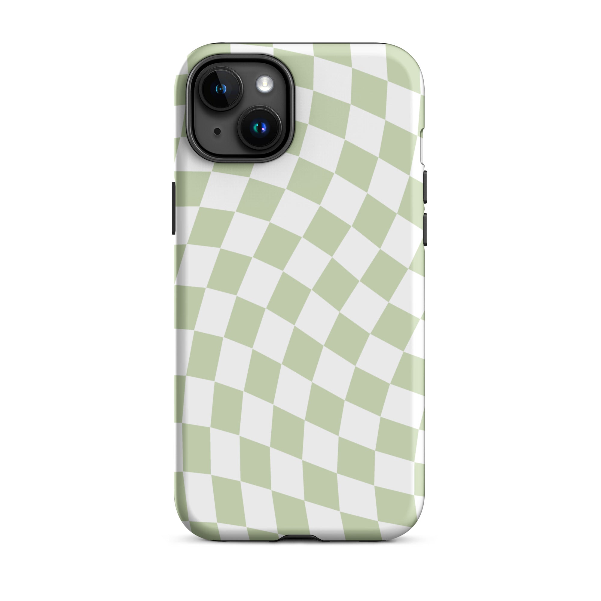 Light Green Wavy Checkered iPhone Case