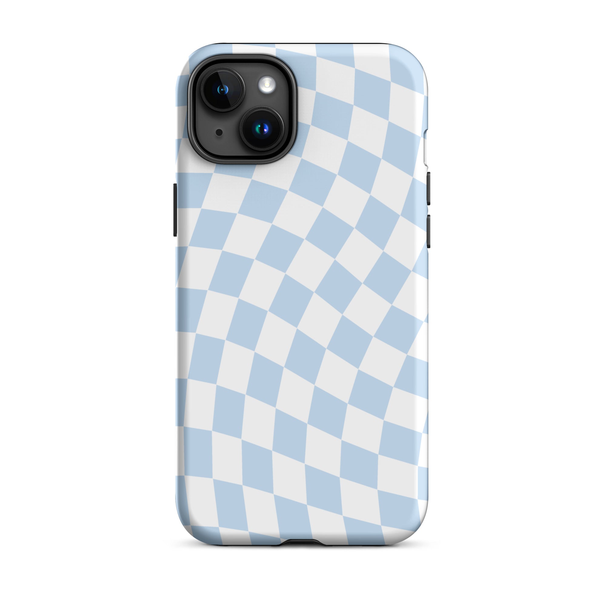 Blue Wavy Checkered iPhone Case